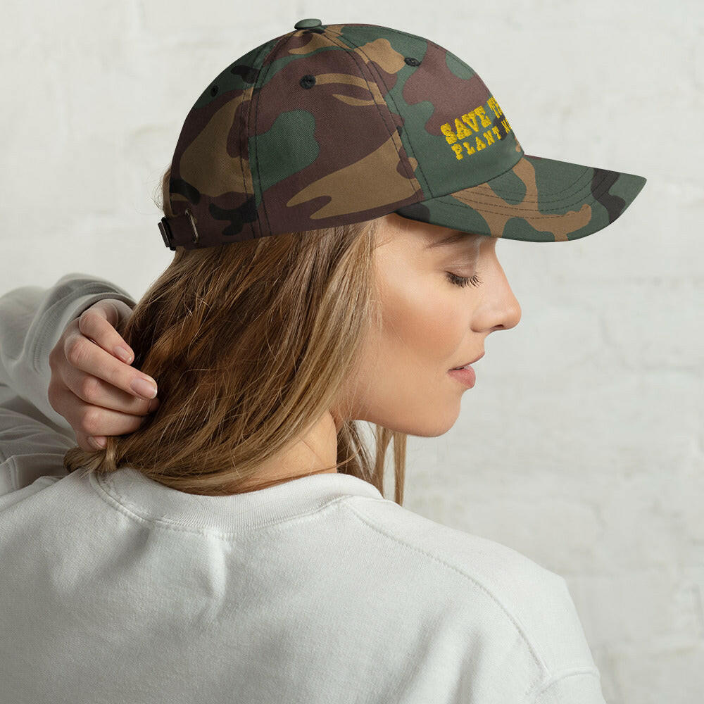 Camo Dad hat Save the Yetis, Plant more Trees