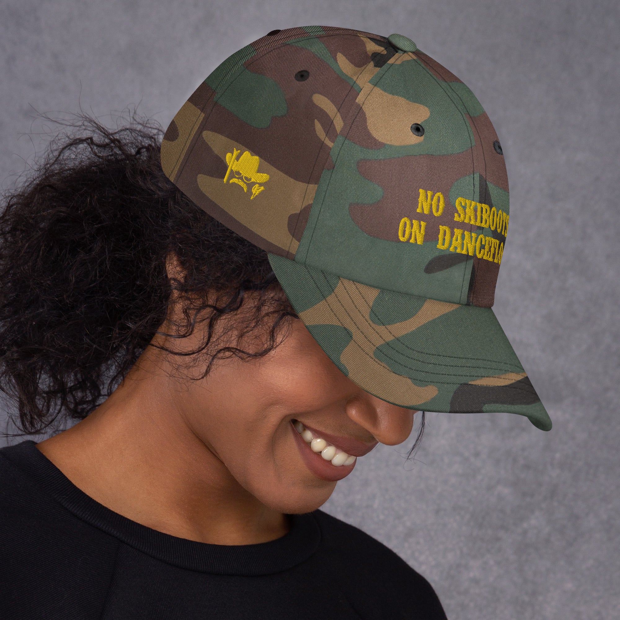 Camo Dad hat No Skiboots on Dancefloor (3 sides)