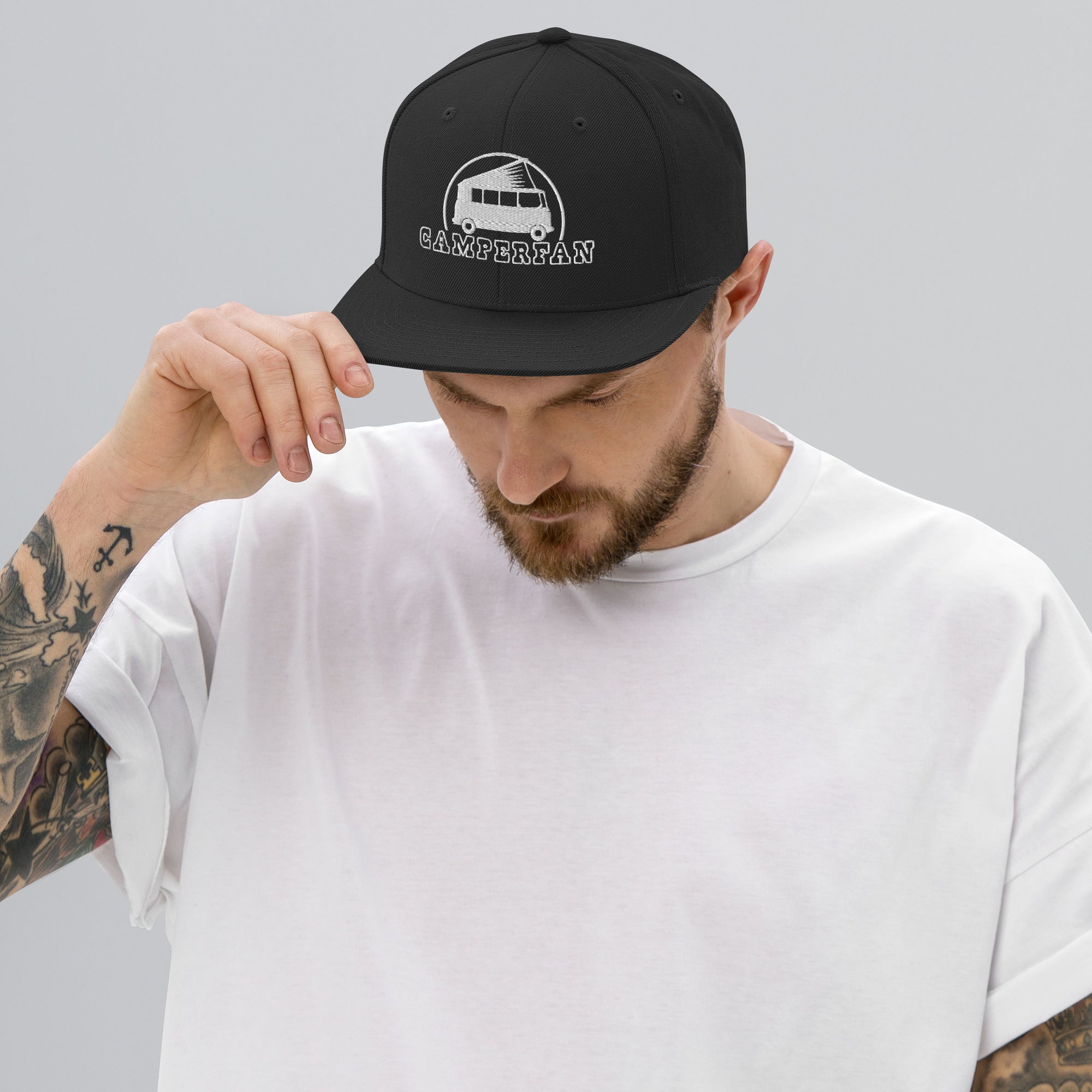 Snapback Wool Blend Cap Camperfan white