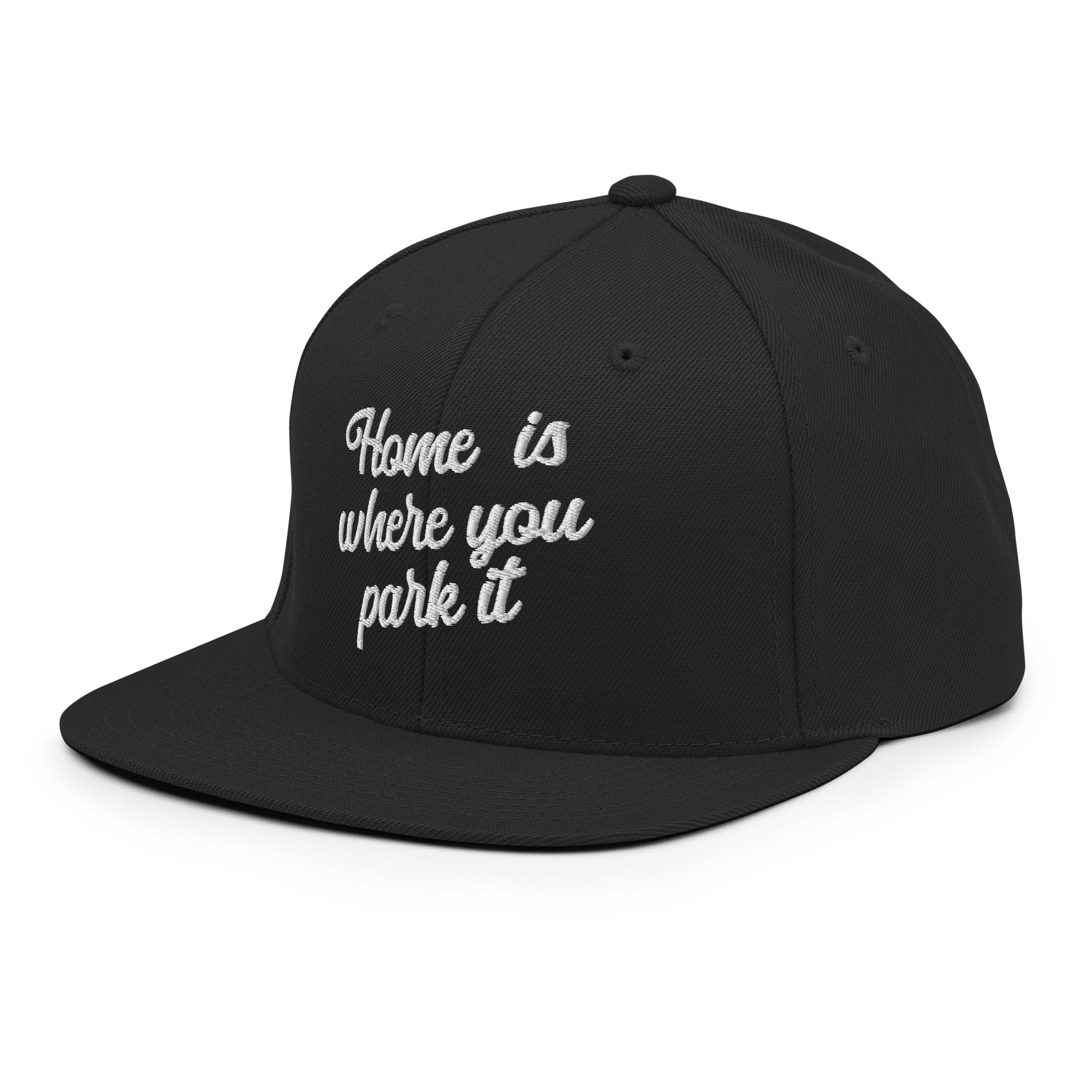 Snapback Wool Blend Cap Home is where you park it