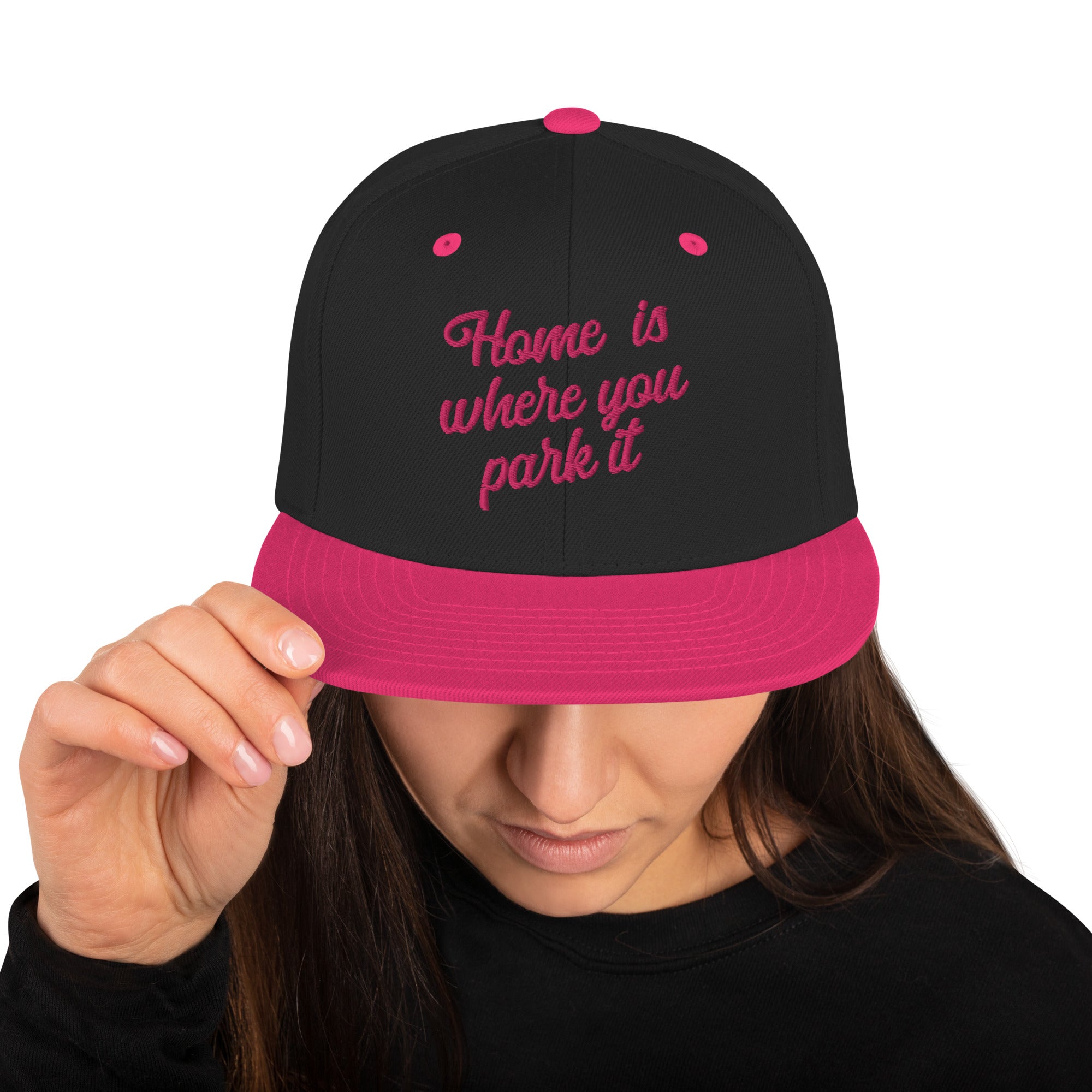 Casquette Snapback Wool Blend bicolore Home is where you park it Flamingo