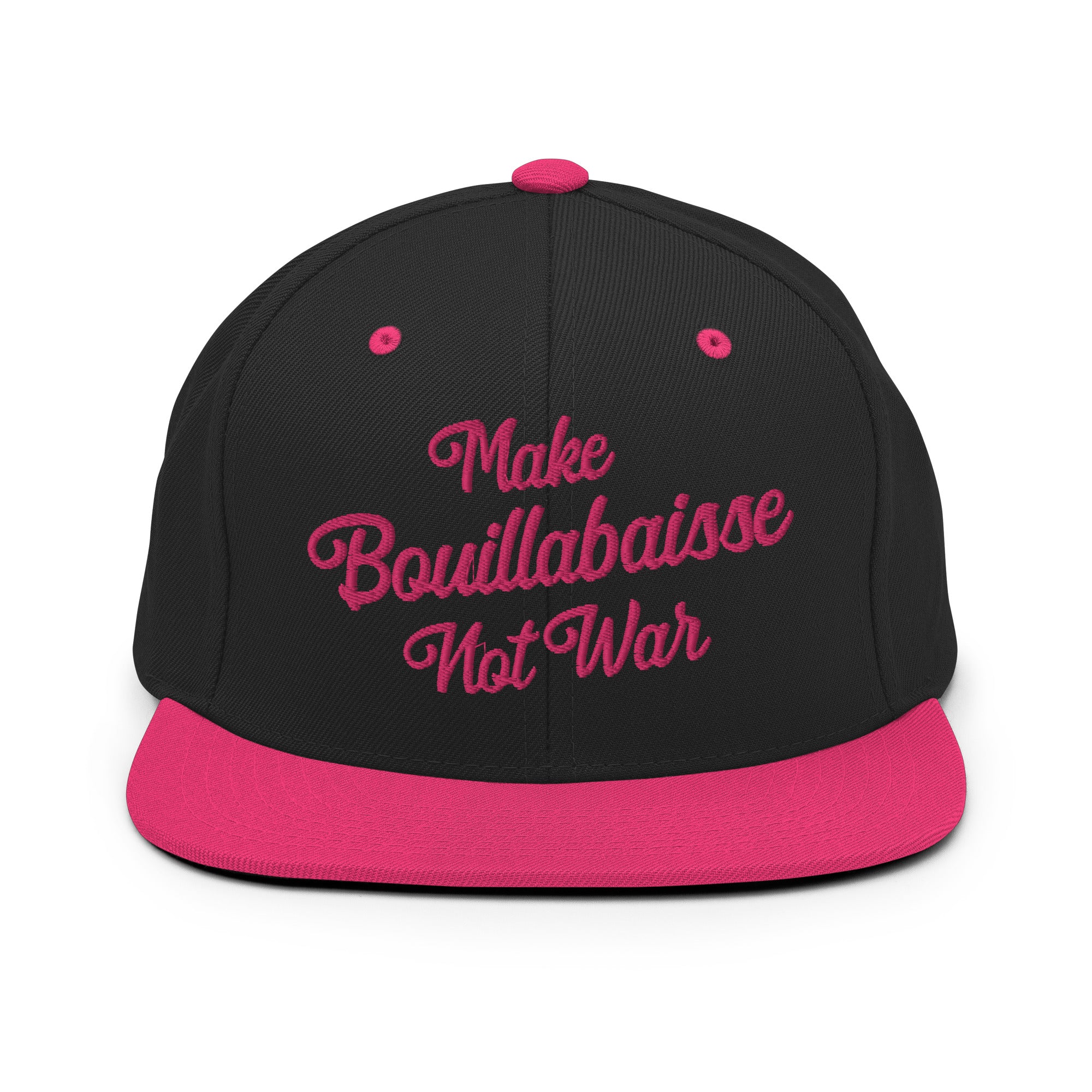 Casquette Snapback Wool Blend bicolore Make Bouillabaisse Not War Flamingo