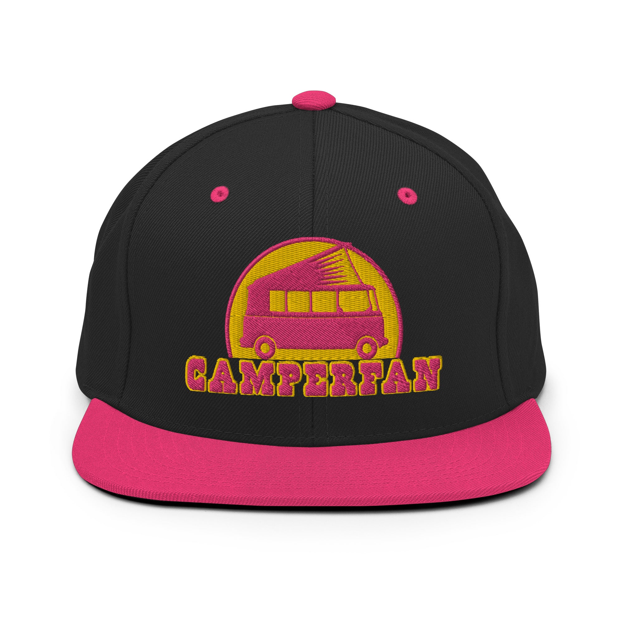 Two-Tone Snapback Wool Blend Cap Camperfan flamingo/yellow