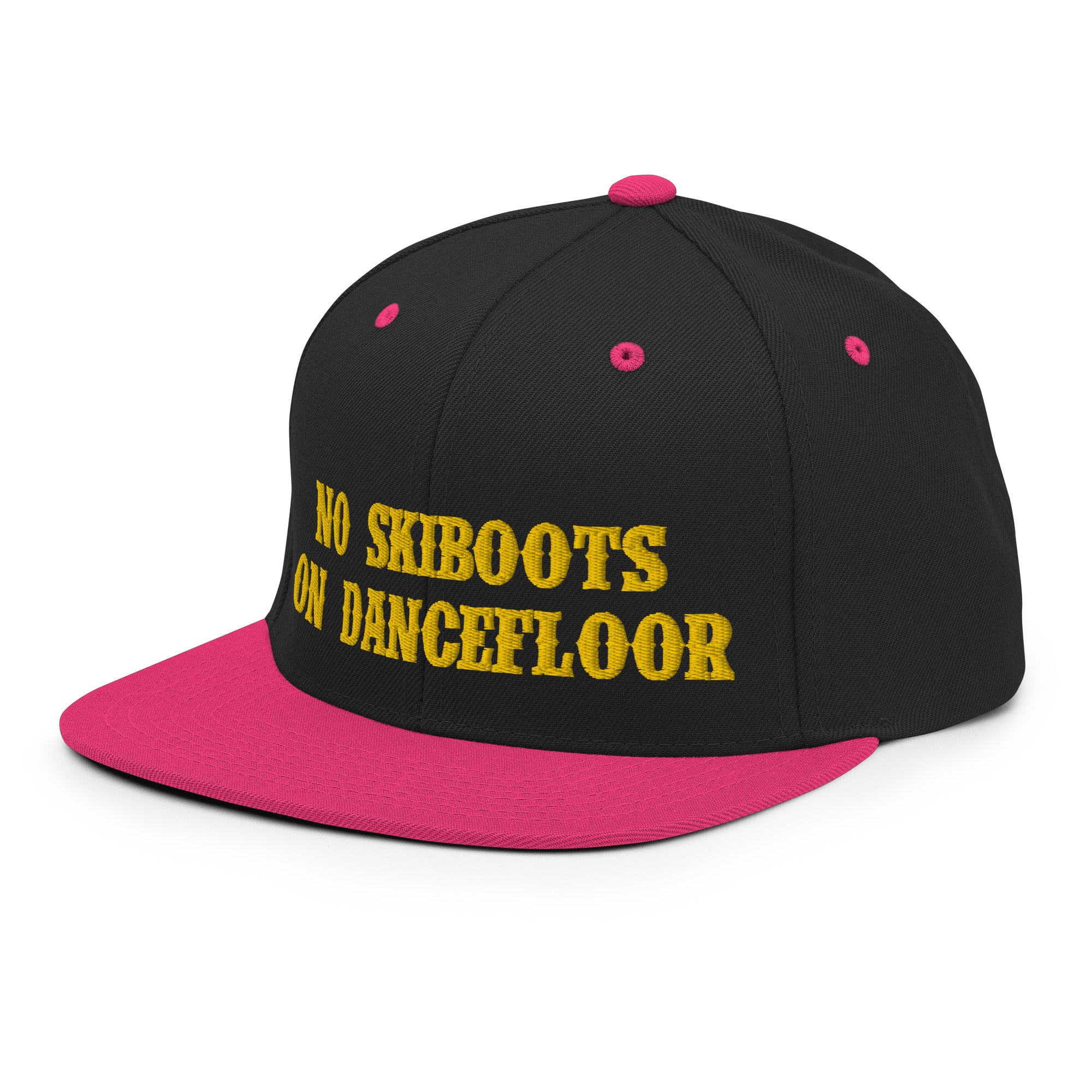 Two-Tone Snapback Wool Blend Cap No Skiboots on Dancefloor Gold