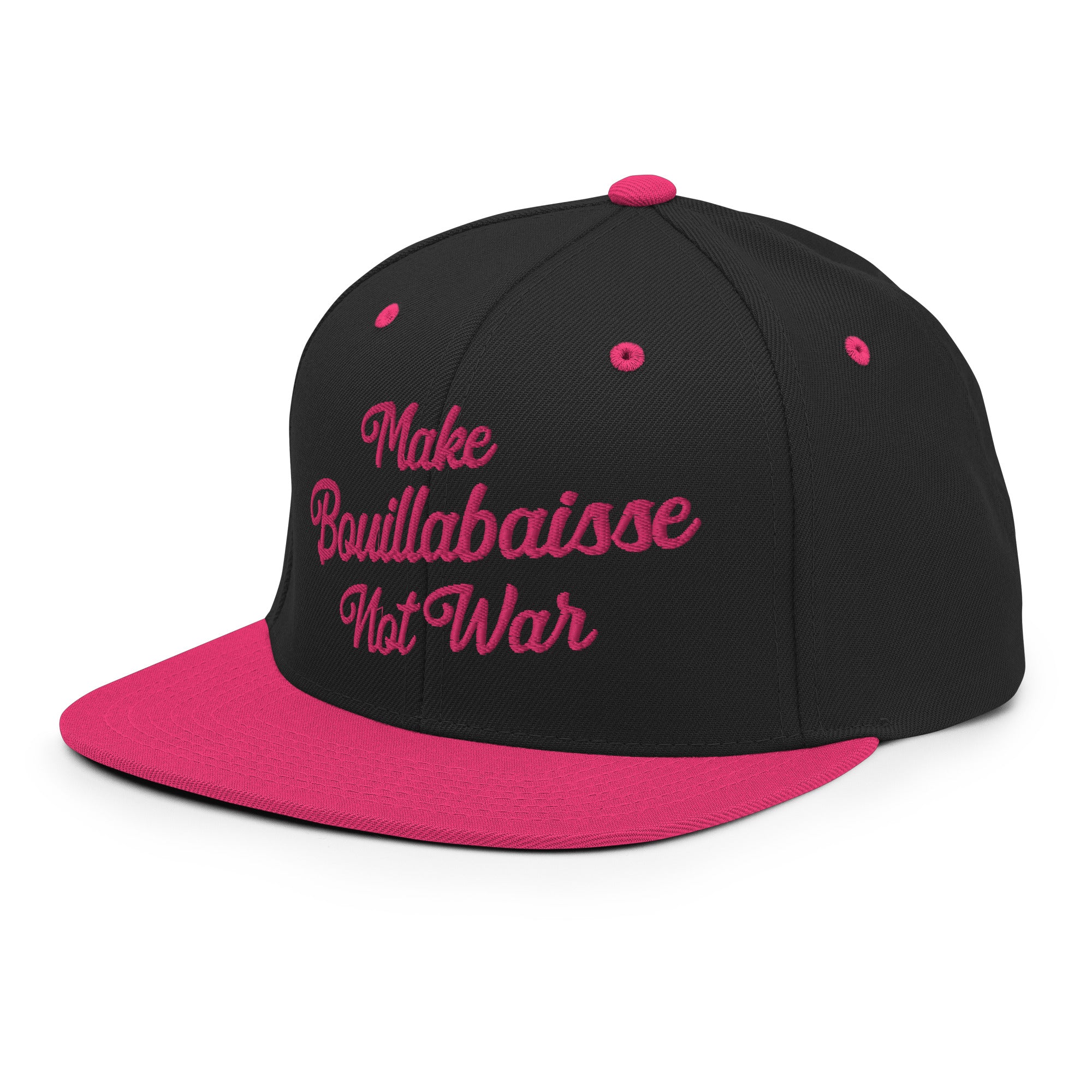 Casquette Snapback Wool Blend bicolore Make Bouillabaisse Not War Flamingo