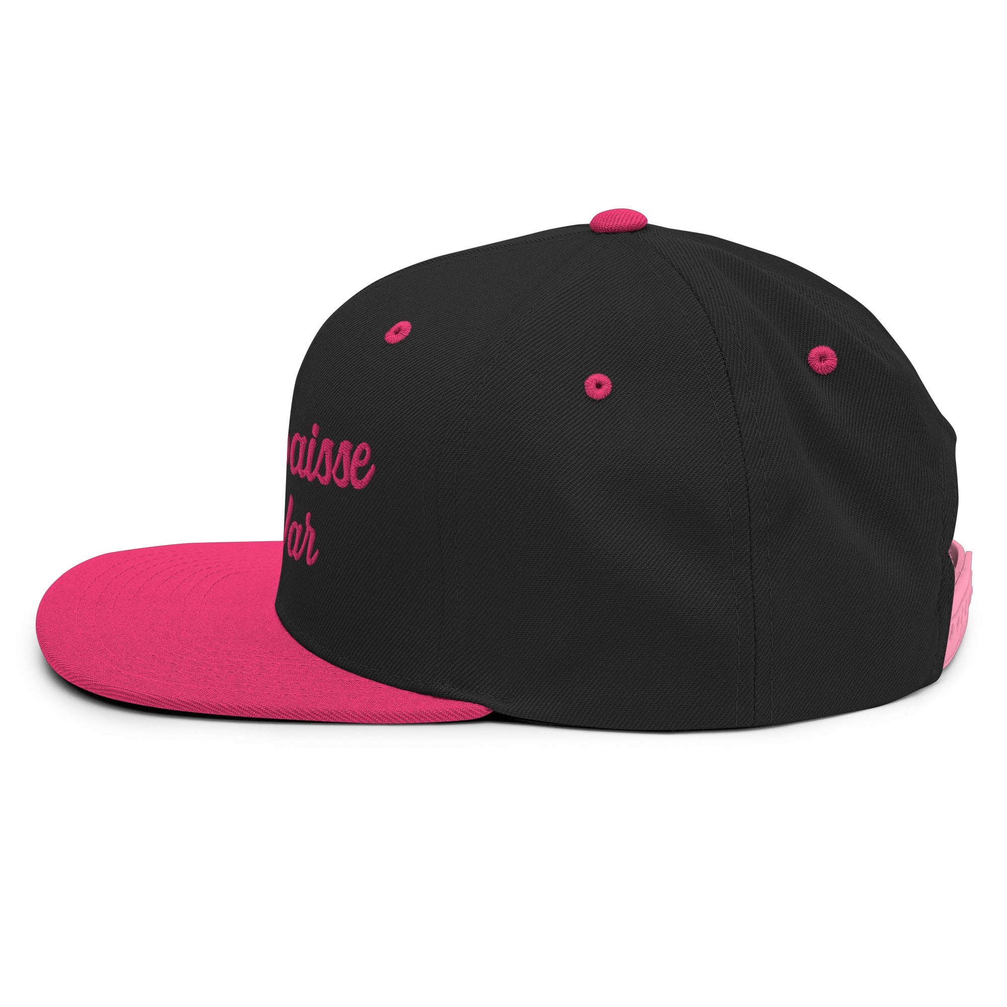 Two-Tone Snapback Wool Blend Cap Make Bouillabaisse Not War Flamingo