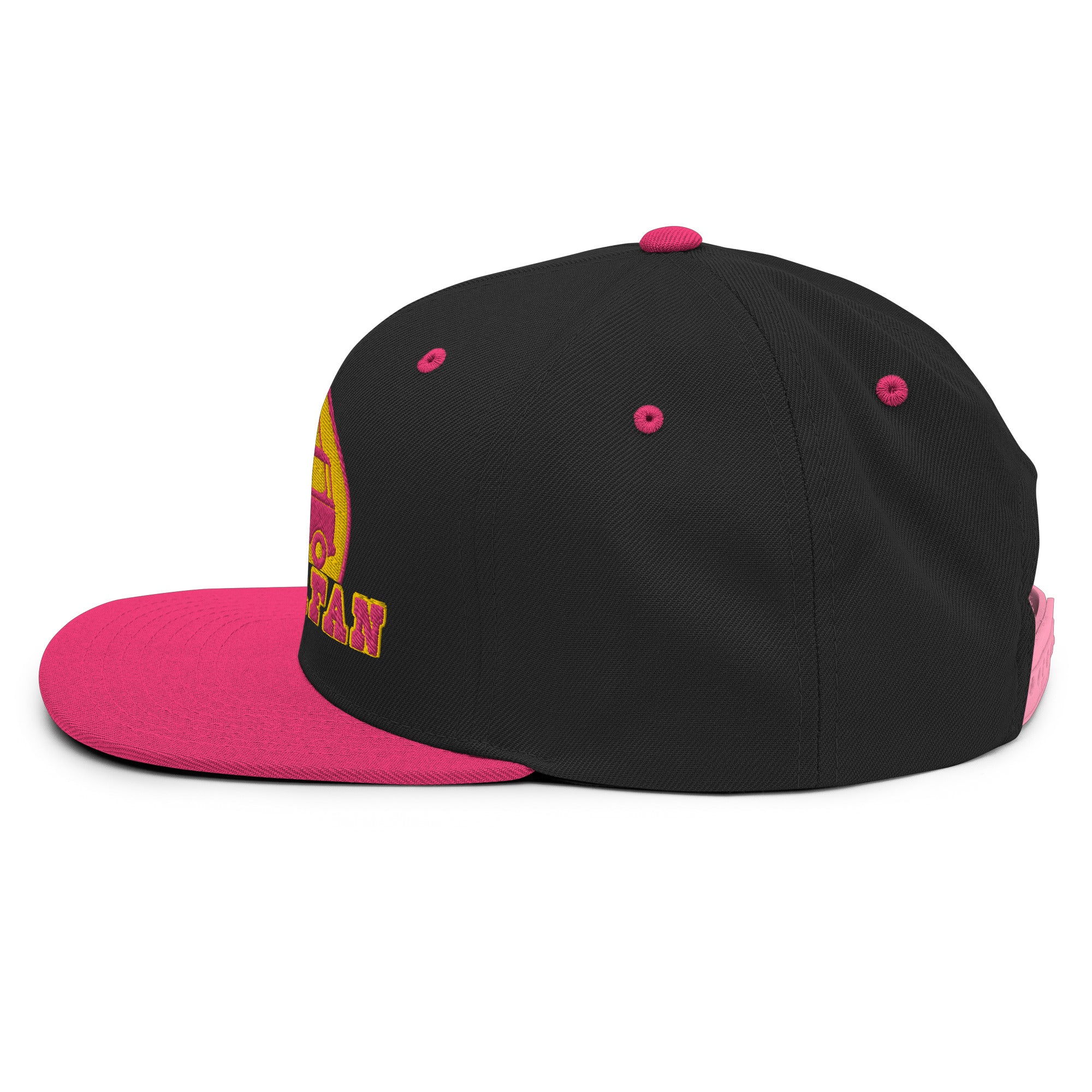 Two-Tone Snapback Wool Blend Cap Camperfan flamingo/yellow