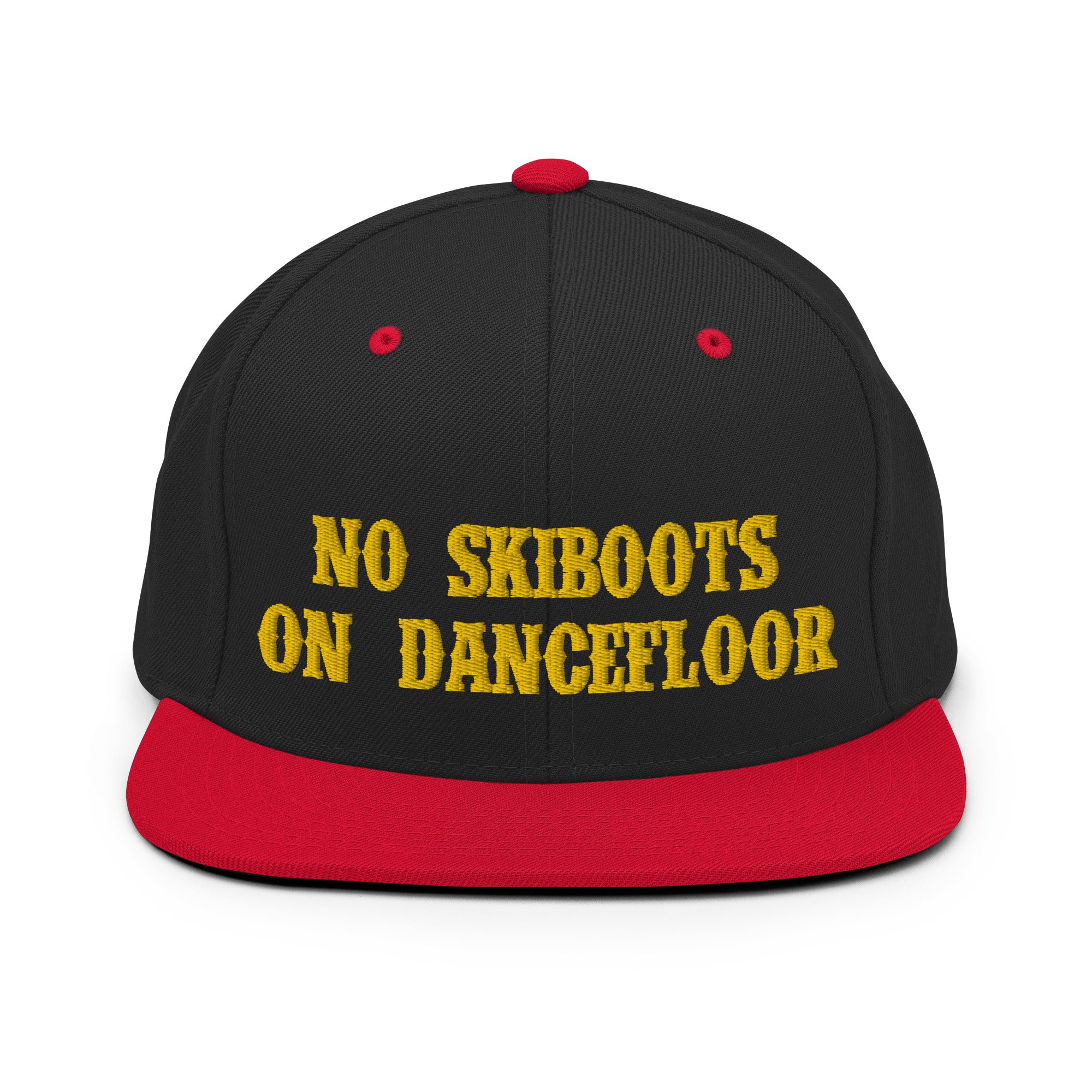 Two-Tone Snapback Wool Blend Cap No Skiboots on Dancefloor Gold