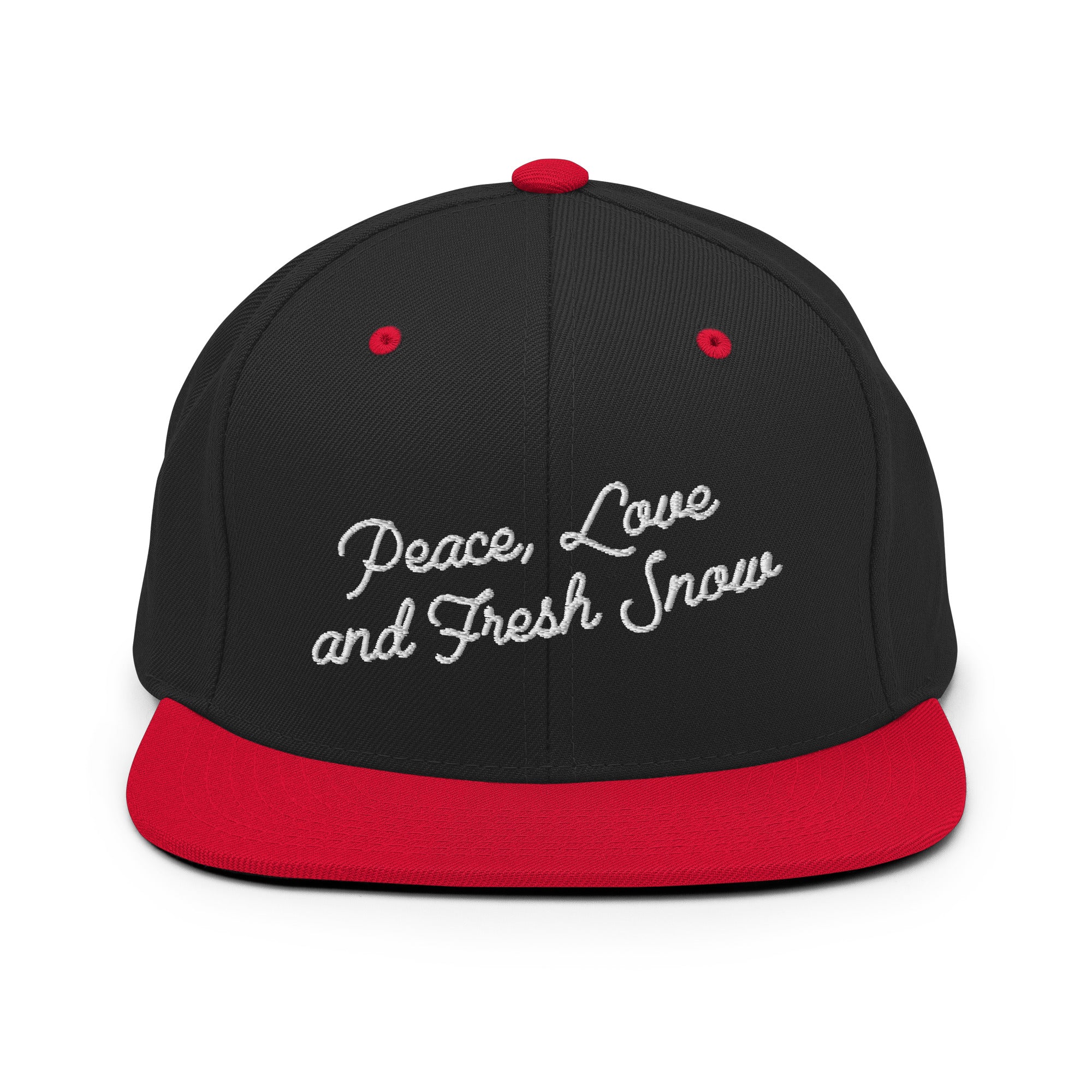 Casquette Snapback Wool Blend bicolore Peace, Love and Fresh Snow White letters