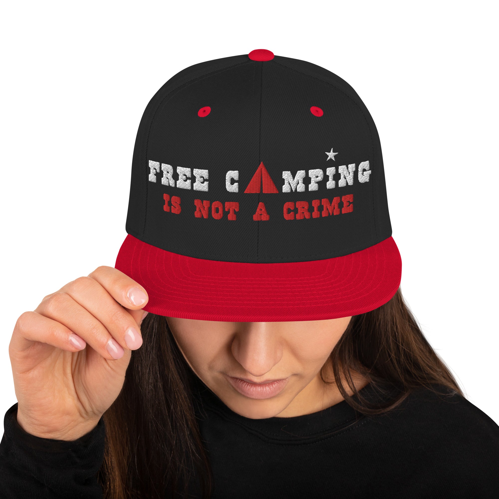 Casquette Snapback Wool Blend bicolore Free camping is not a crime white/red