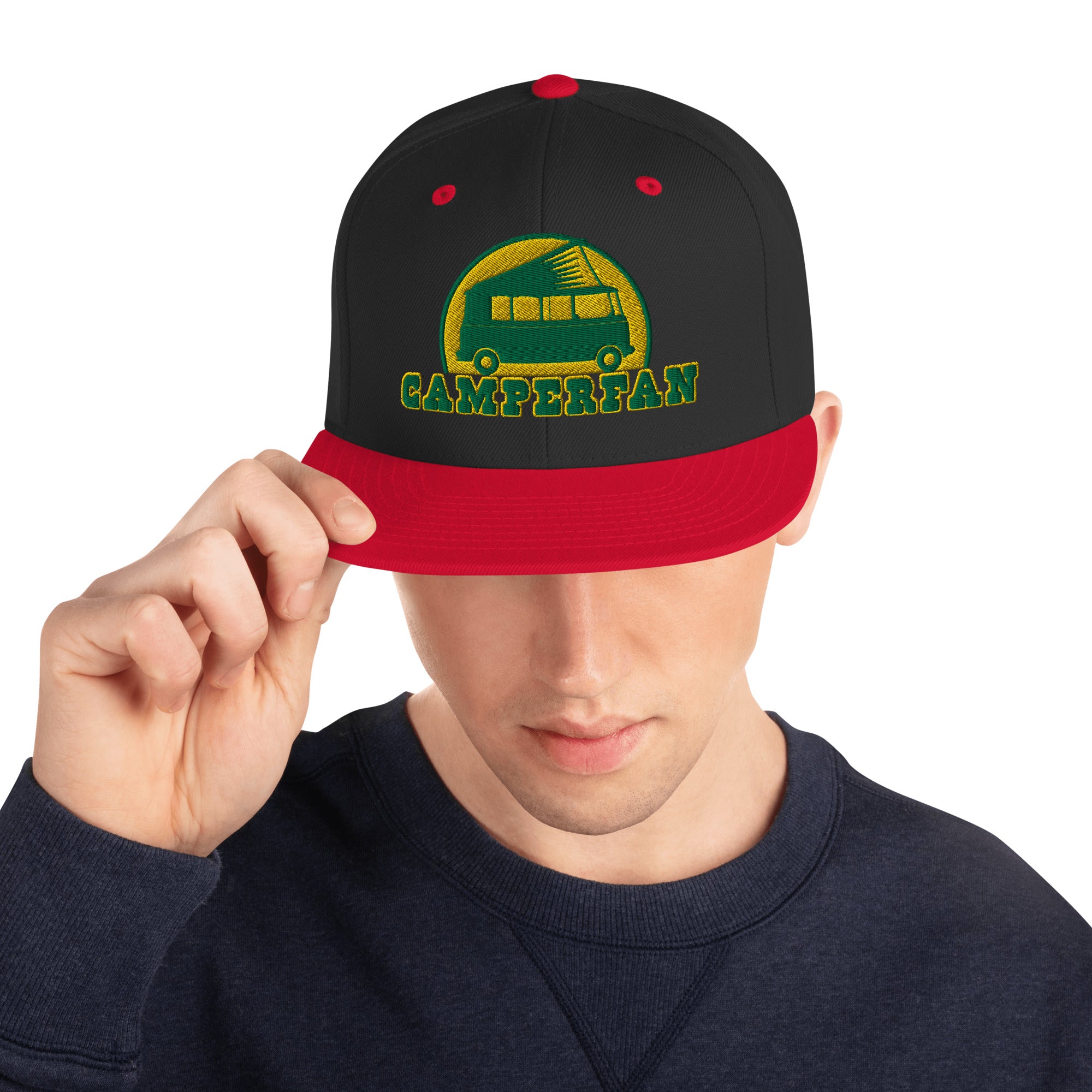 Two-Tone Snapback Wool Blend Cap Camperfan green/yellow