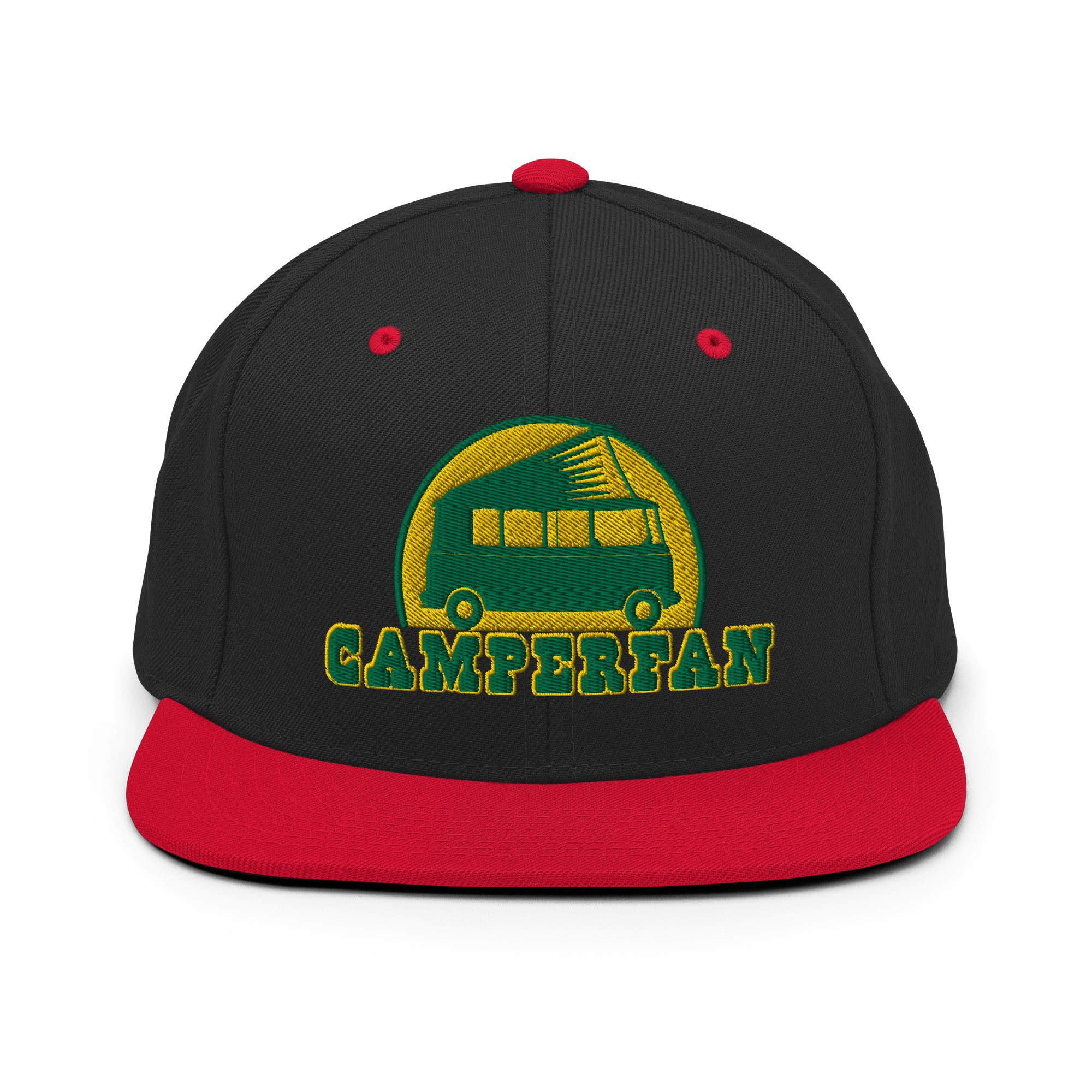 Two-Tone Snapback Wool Blend Cap Camperfan green/yellow