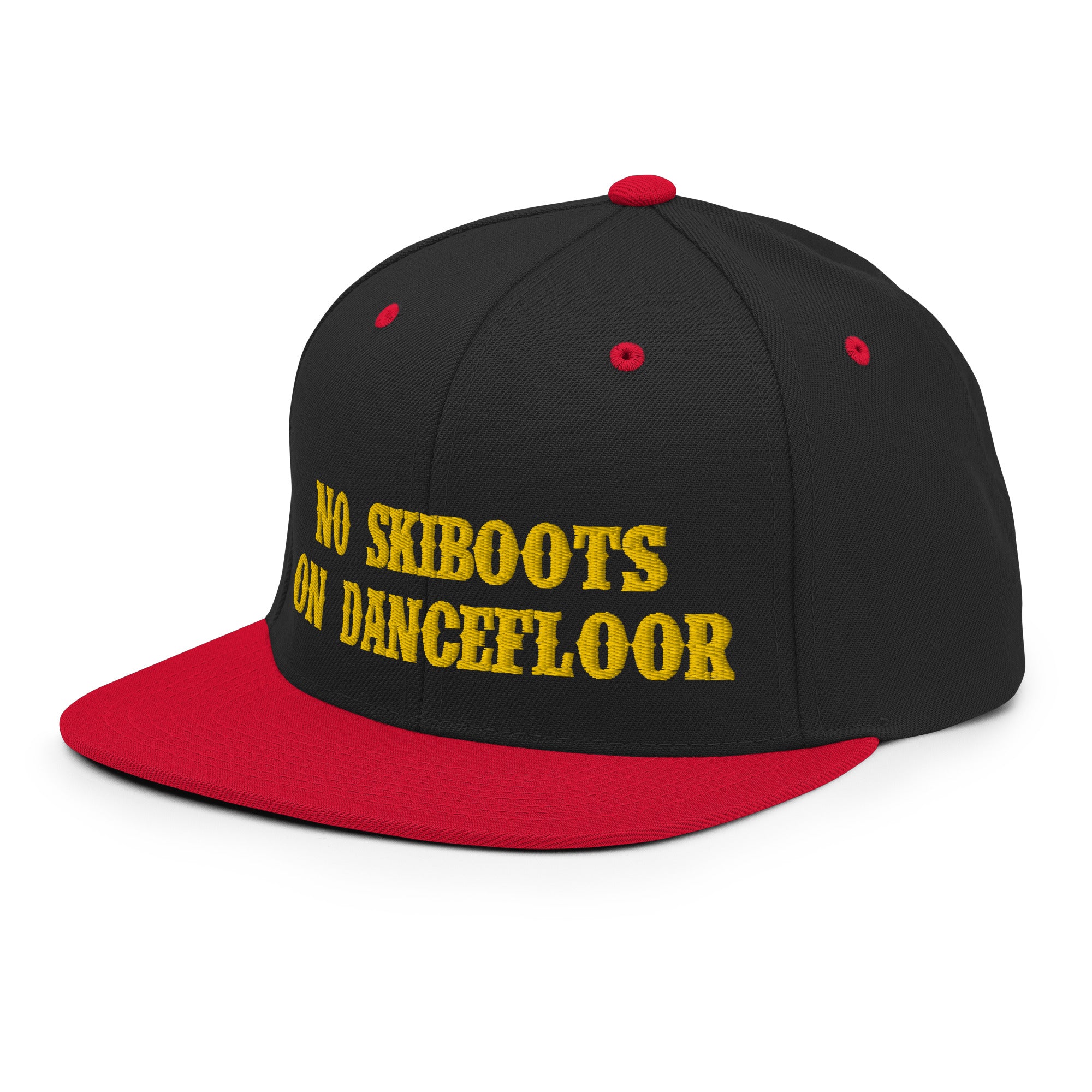 Two-Tone Snapback Wool Blend Cap No Skiboots on Dancefloor Gold