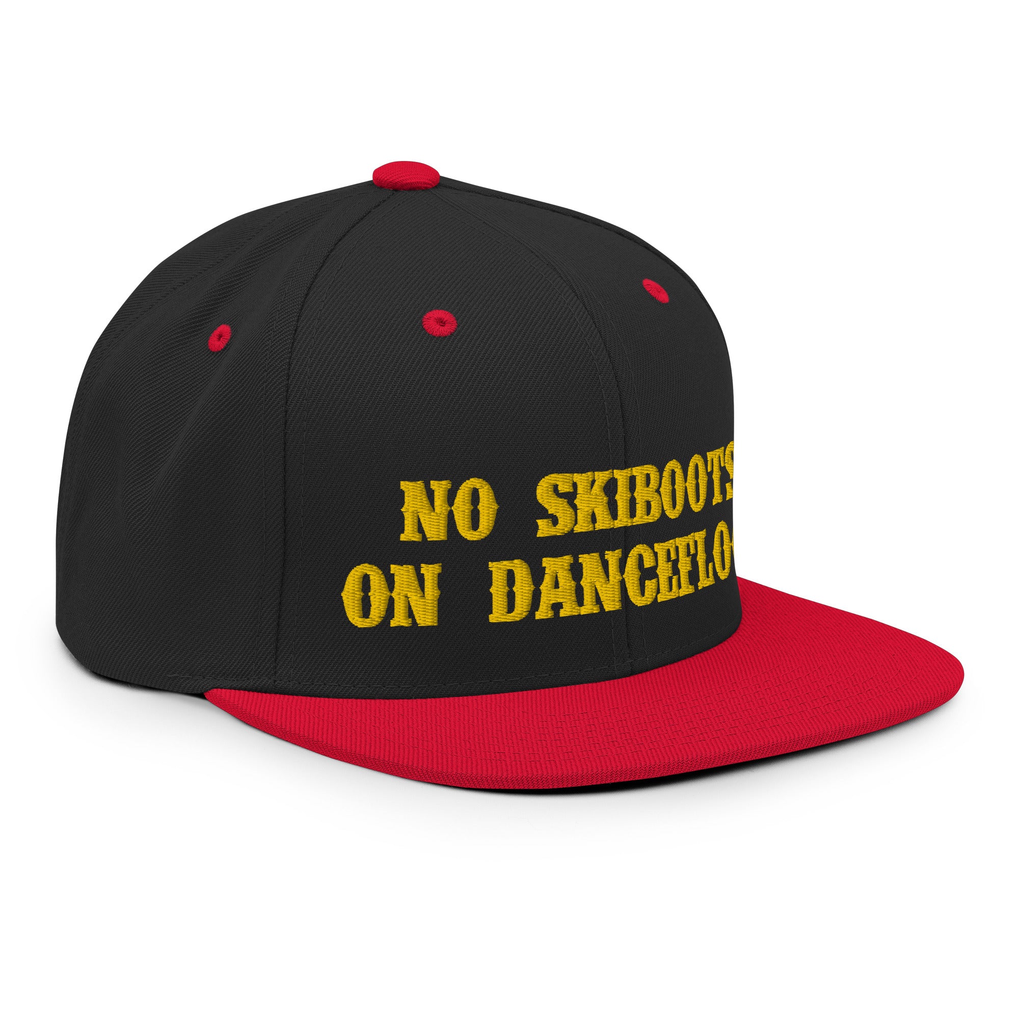 Two-Tone Snapback Wool Blend Cap No Skiboots on Dancefloor Gold