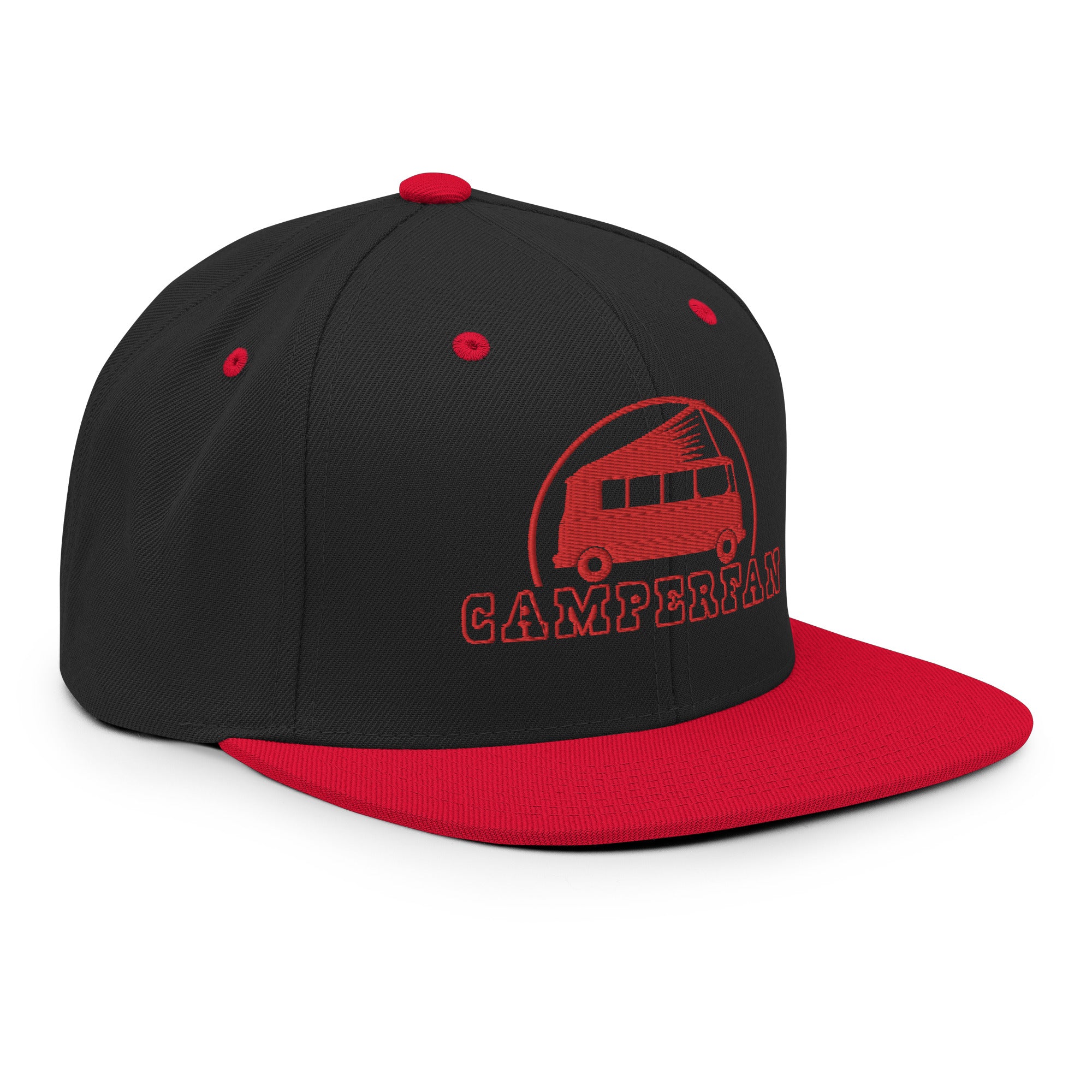 Two-Tone Snapback Wool Blend Cap Camperfan red