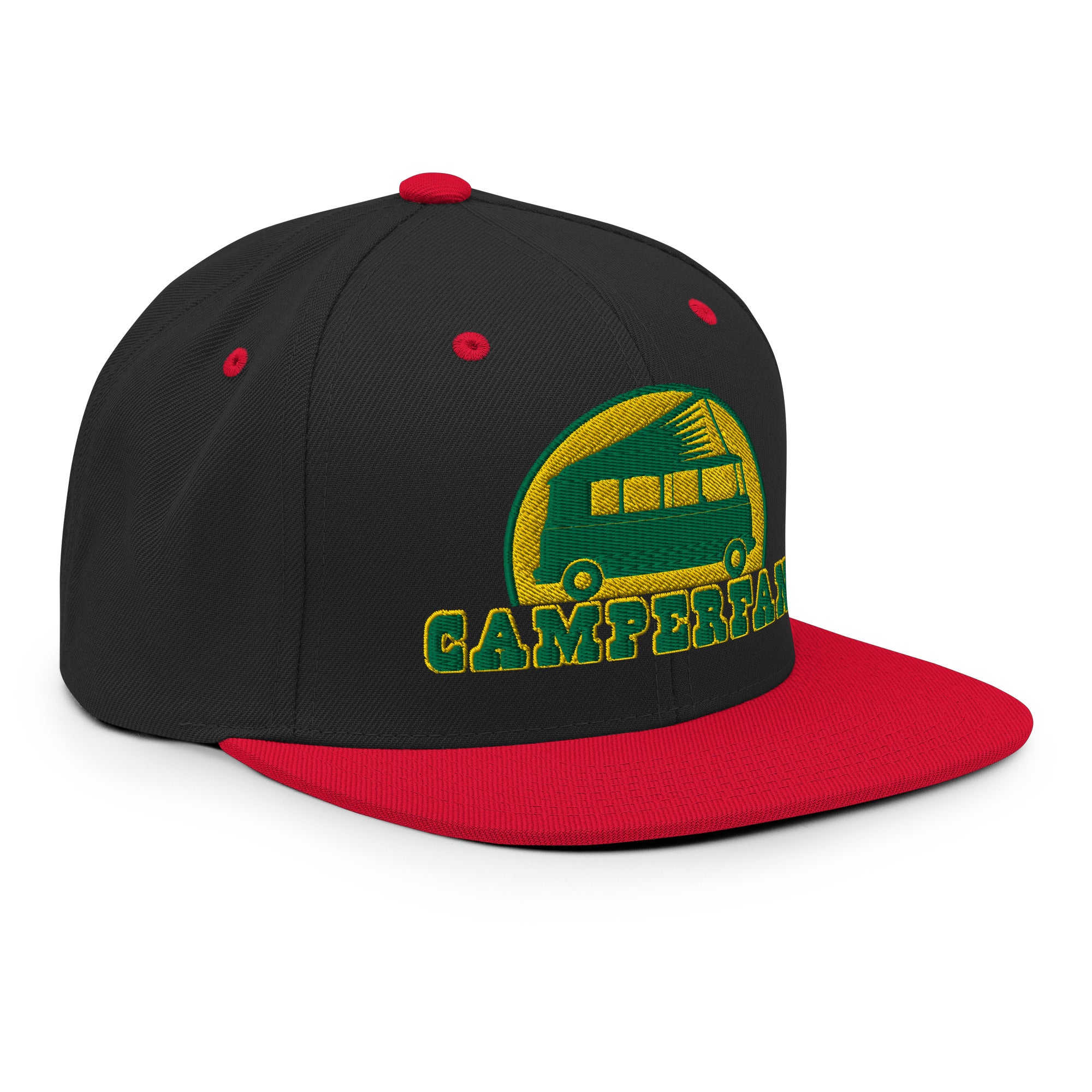 Two-Tone Snapback Wool Blend Cap Camperfan green/yellow