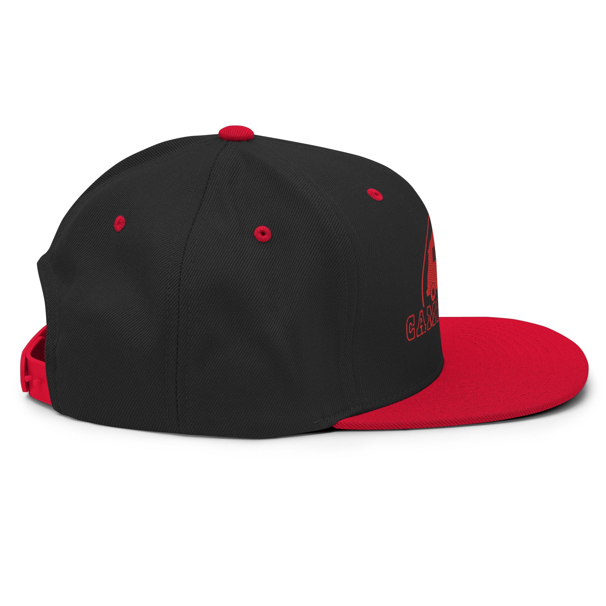 Two-Tone Snapback Wool Blend Cap Camperfan red