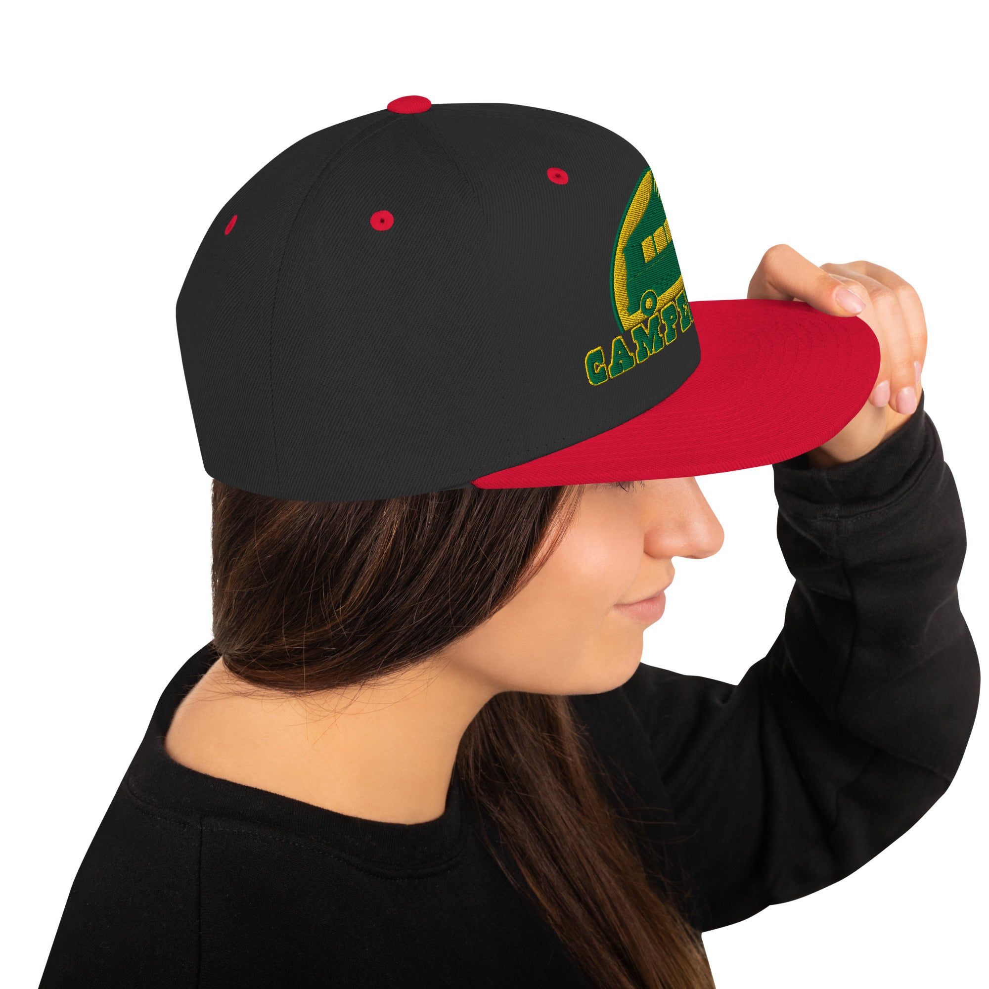 Two-Tone Snapback Wool Blend Cap Camperfan green/yellow