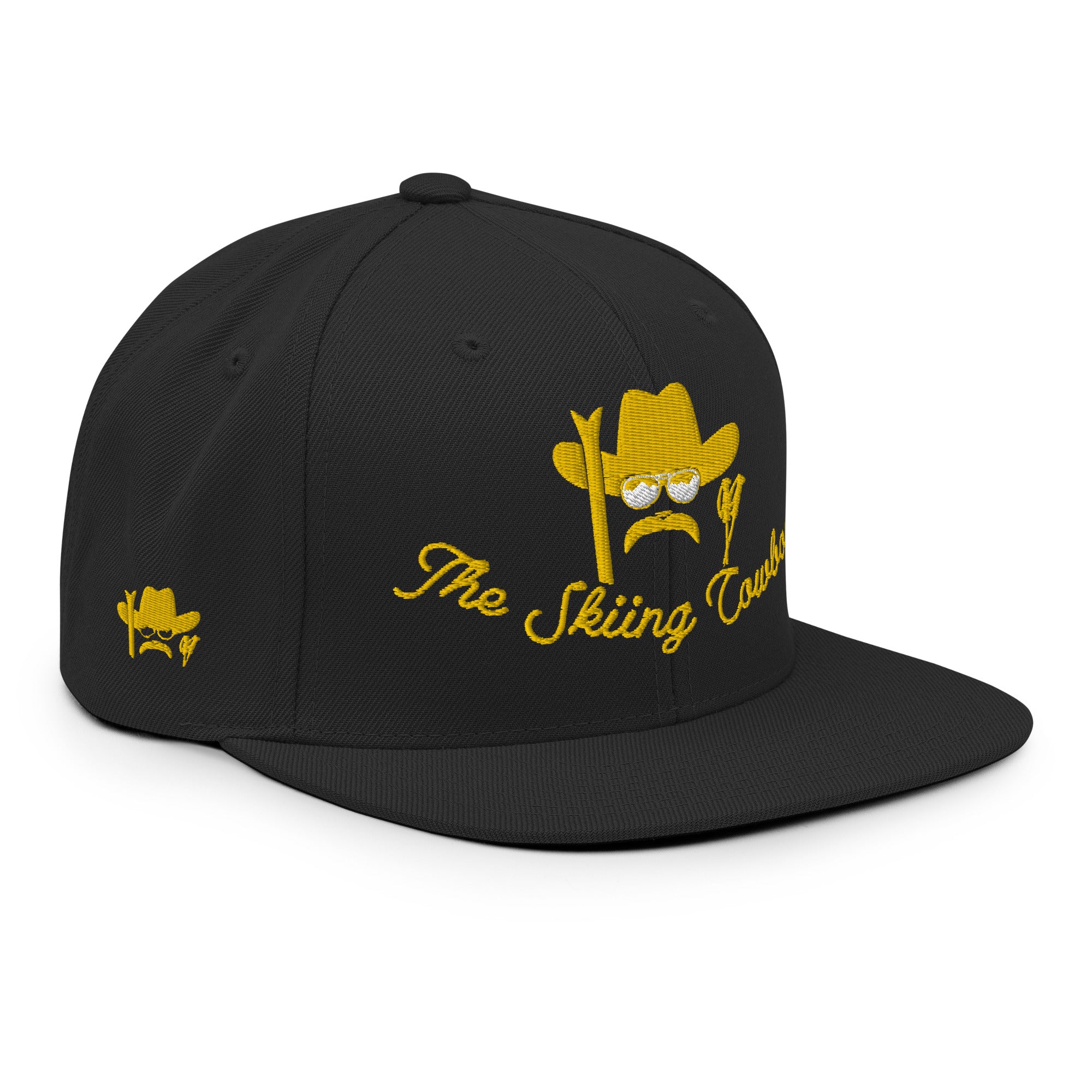 Snapback Wool Blend Cap The Skiing Cowboy Gold embroidered pattern (3 sides)