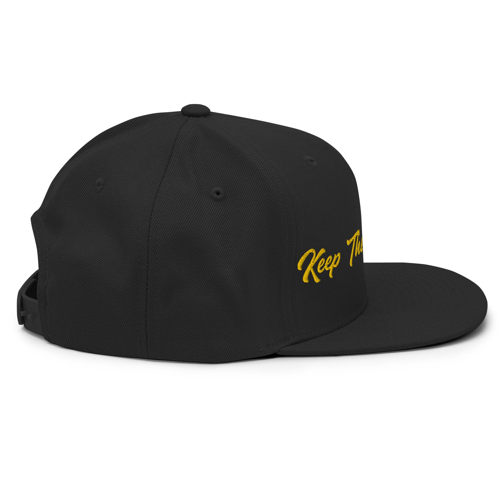 Snapback Wool Blend Cap Keep The Sea Clean Gold