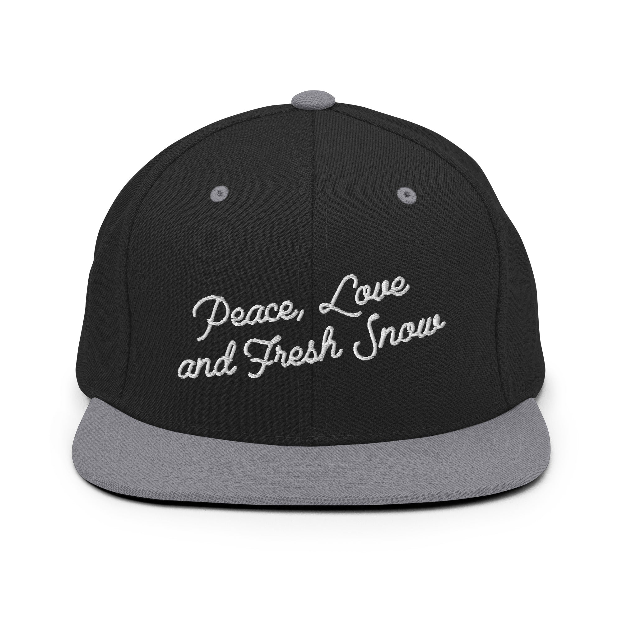 Casquette Snapback Wool Blend bicolore Peace, Love and Fresh Snow White letters