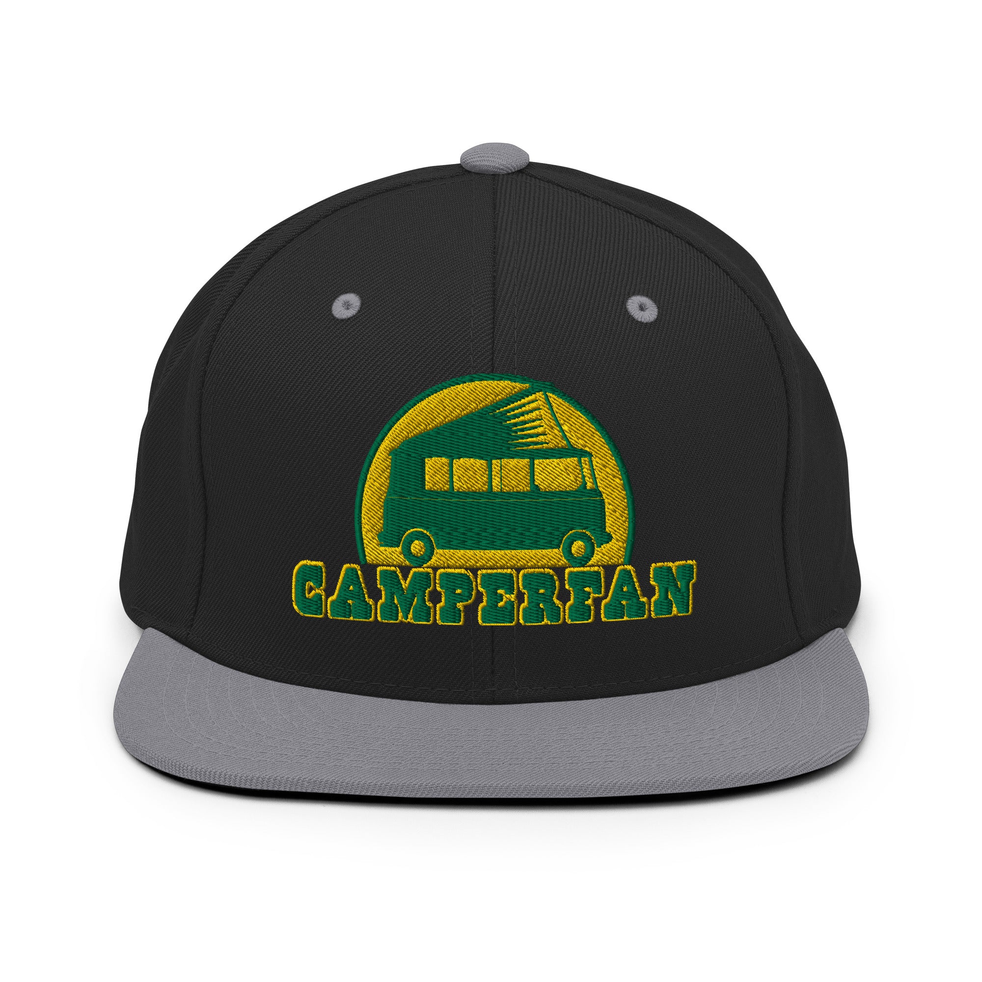 Two-Tone Snapback Wool Blend Cap Camperfan green/yellow