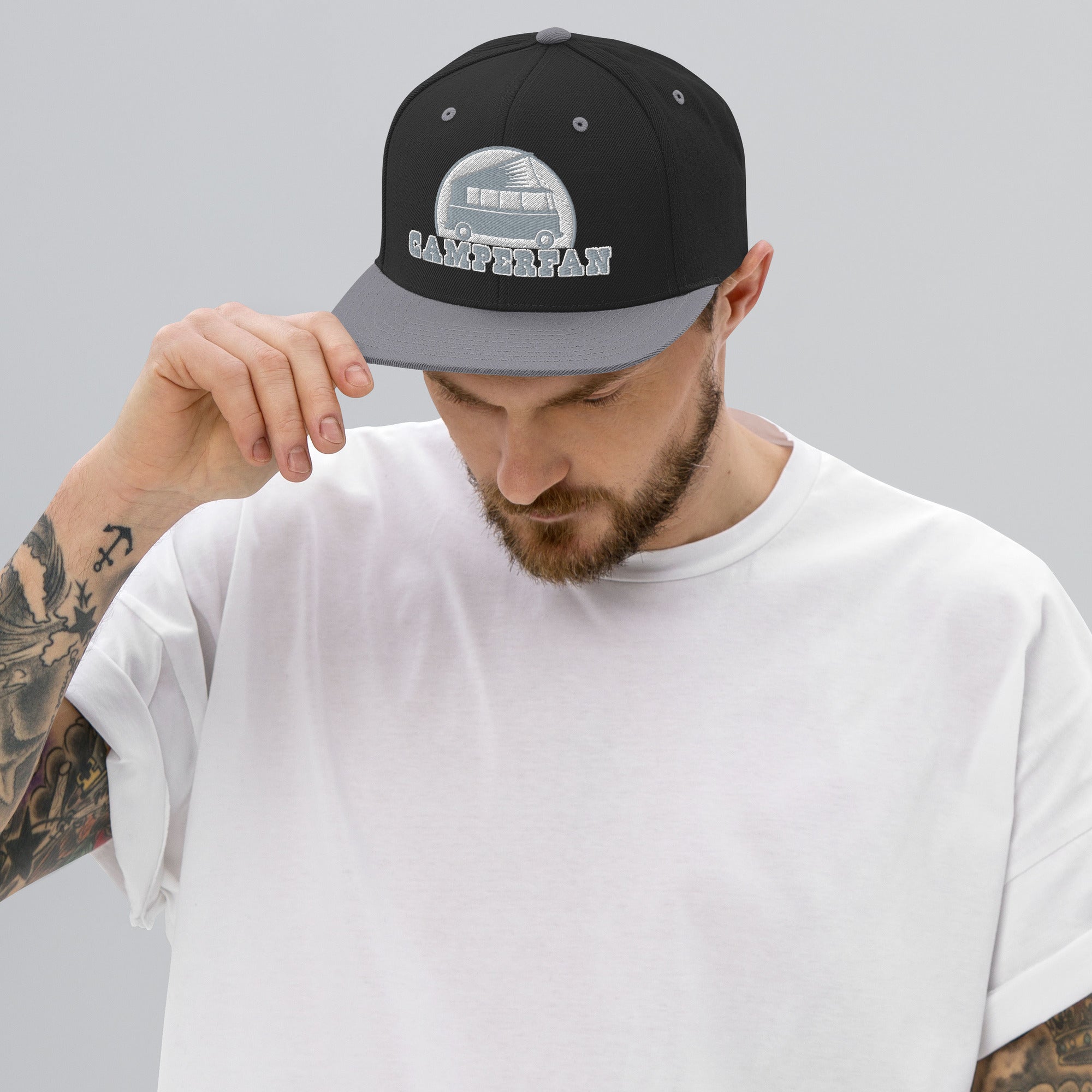 Two-Tone Snapback Wool Blend Cap Camperfan grey/white