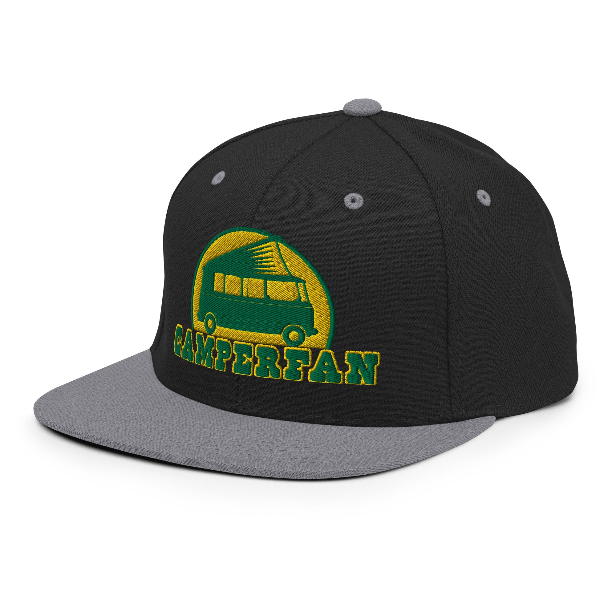 Two-Tone Snapback Wool Blend Cap Camperfan green/yellow