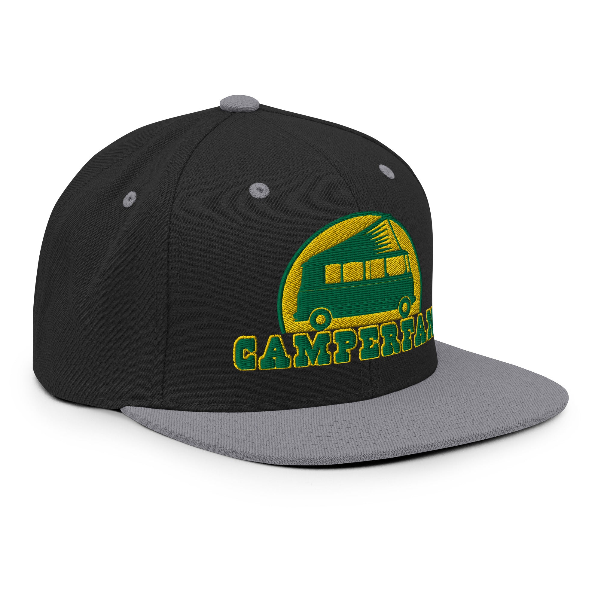 Two-Tone Snapback Wool Blend Cap Camperfan green/yellow