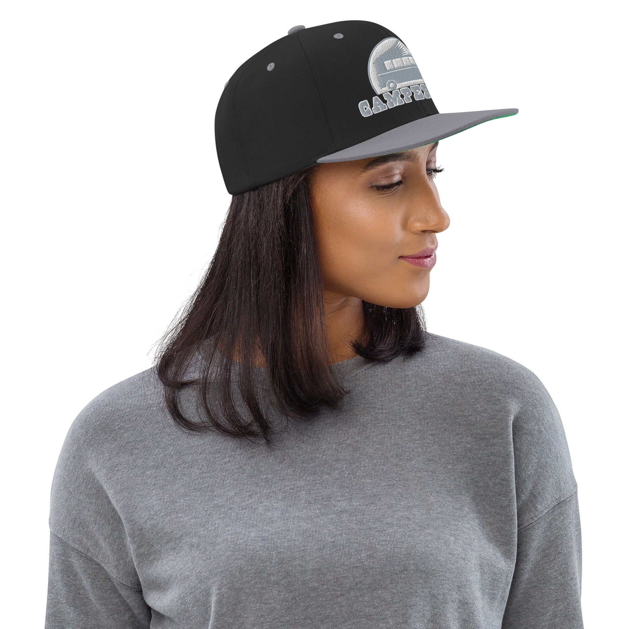 Two-Tone Snapback Wool Blend Cap Camperfan grey/white