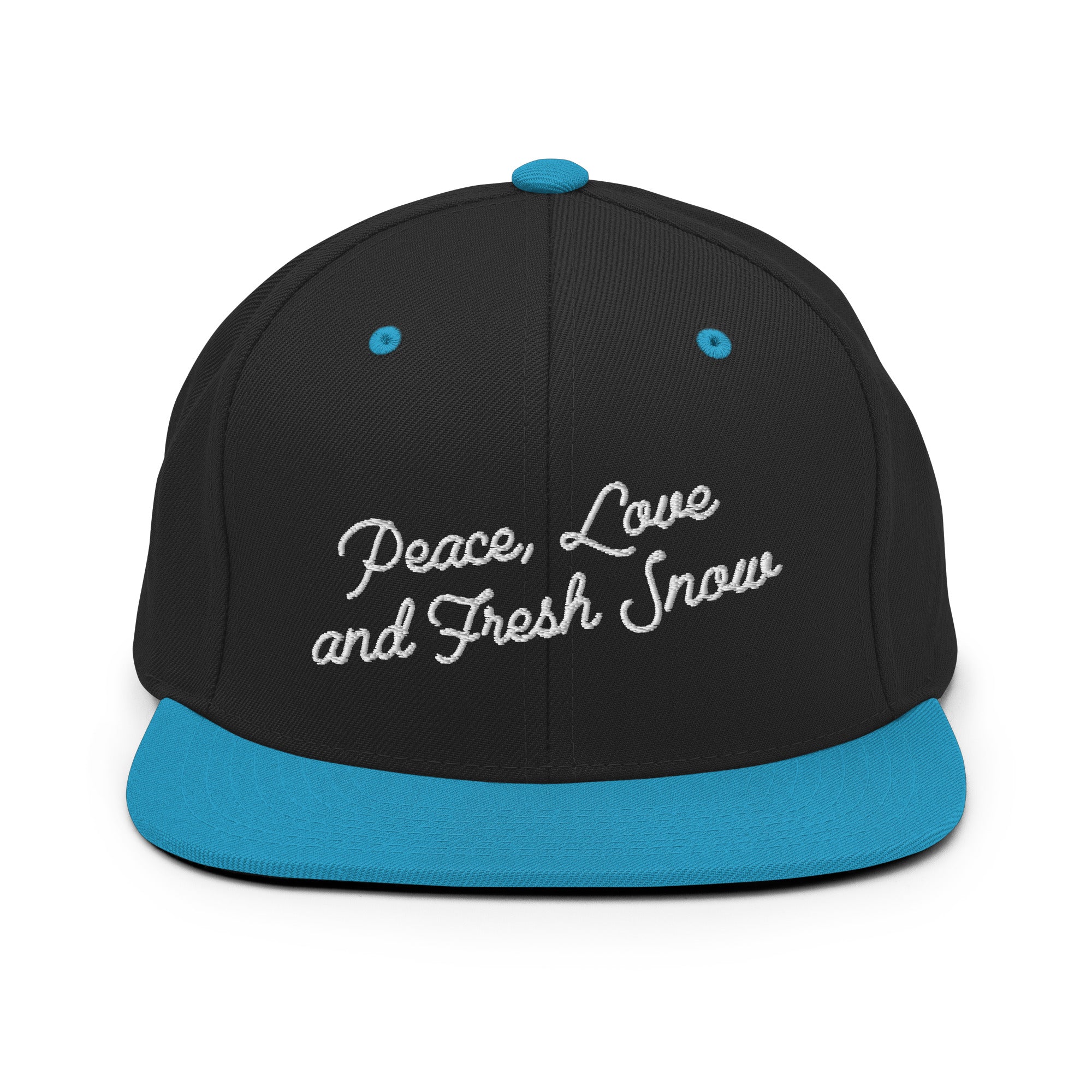 Casquette Snapback Wool Blend bicolore Peace, Love and Fresh Snow White letters