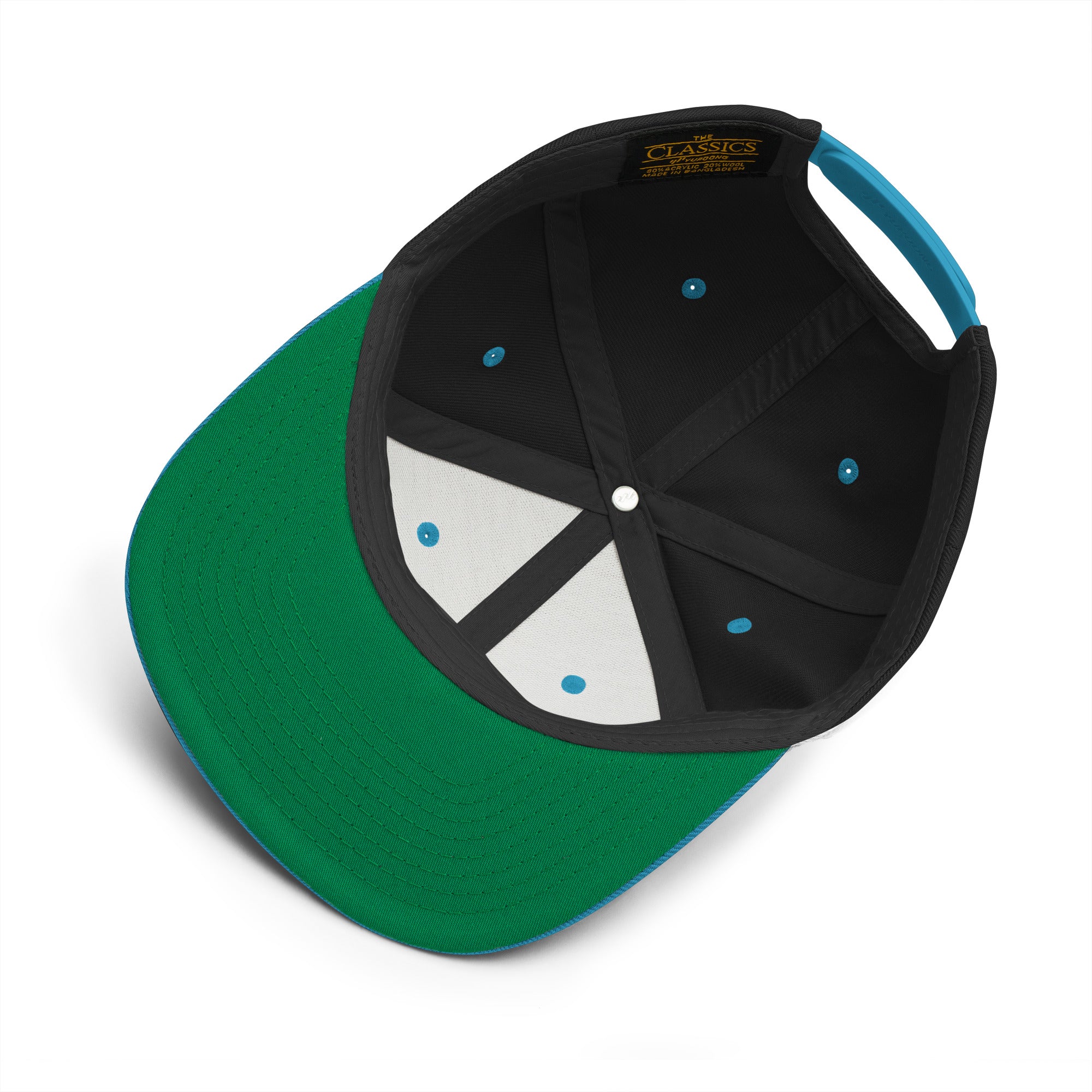 Two-Tone Snapback Wool Blend Cap Home is where you park it Aqua