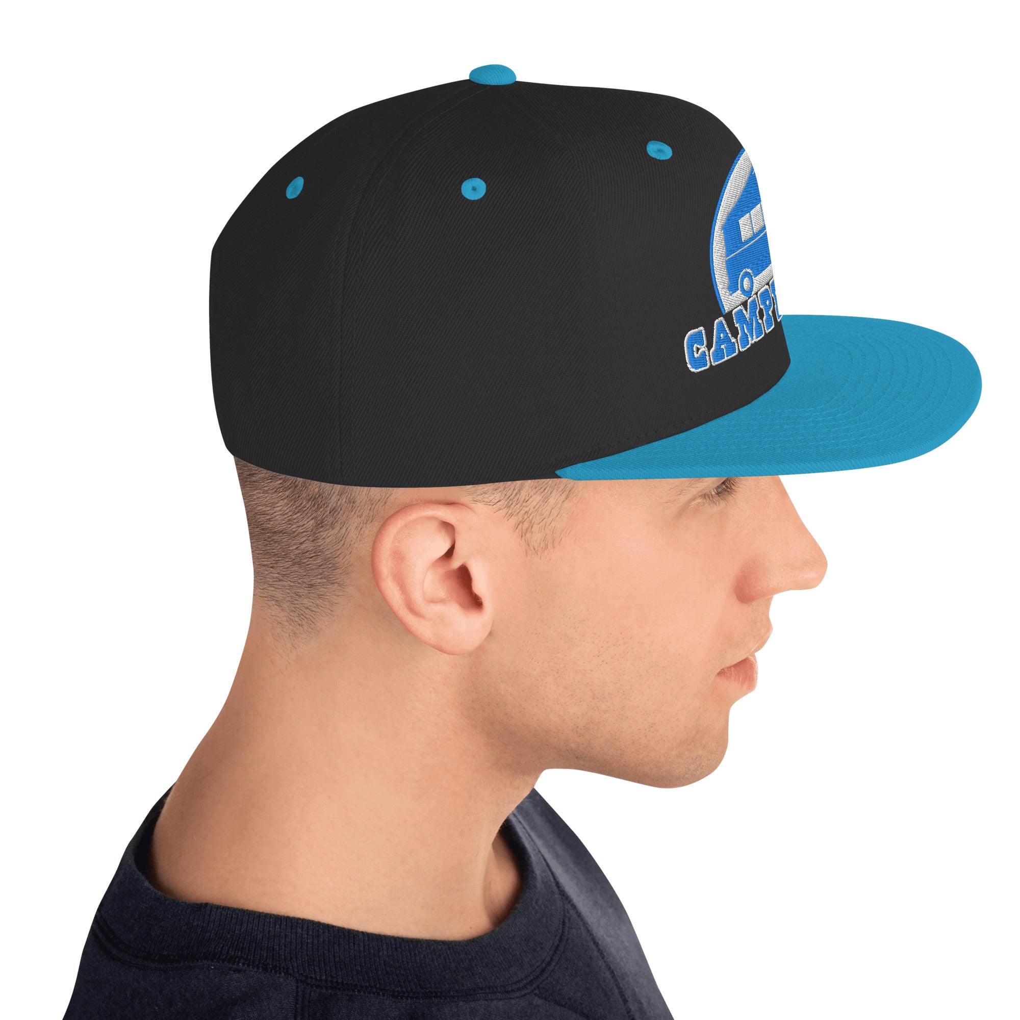 Two-Tone Snapback Wool Blend Cap Camperfan blue/white