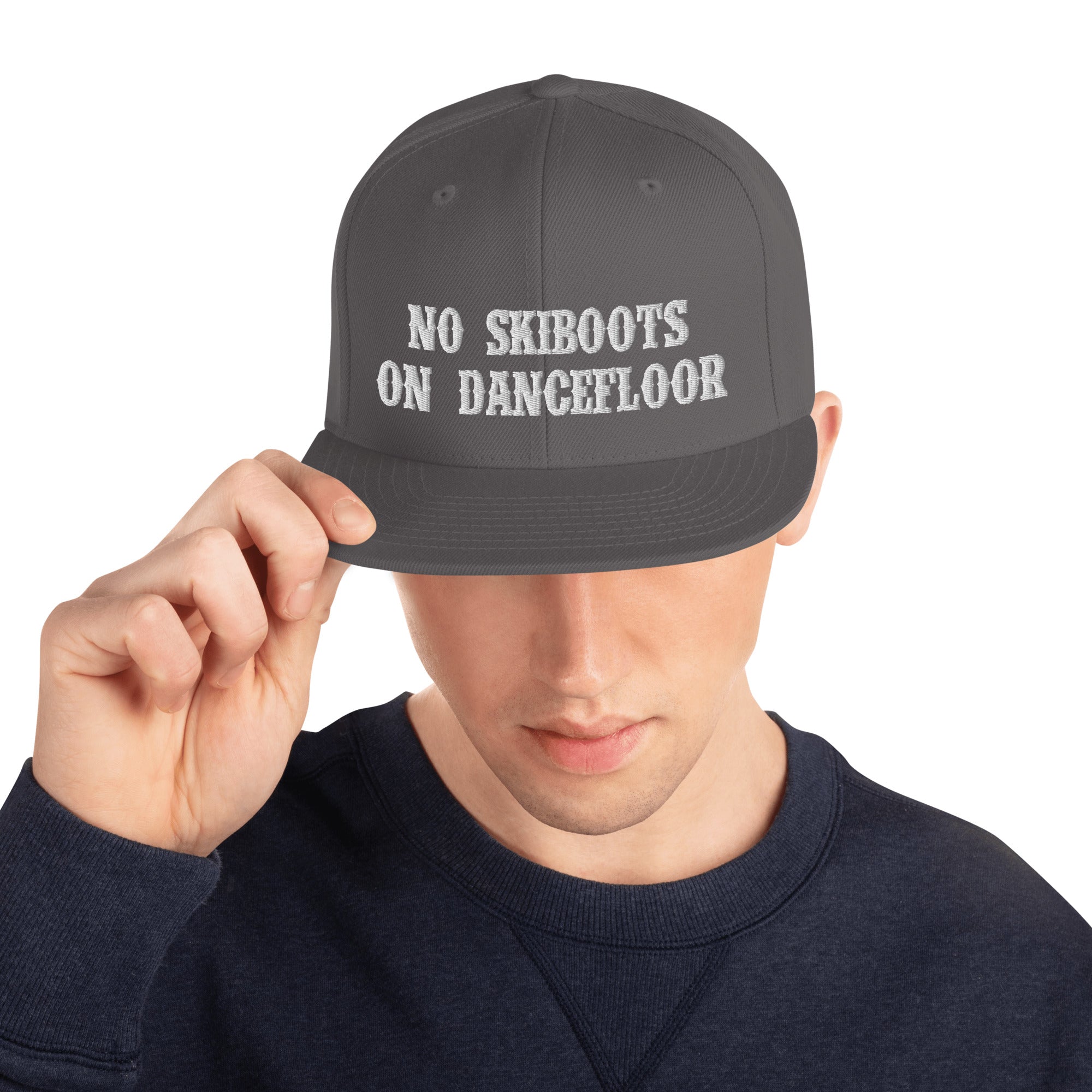 Snapback Wool Blend Cap No Skiboots on Dancefloor White