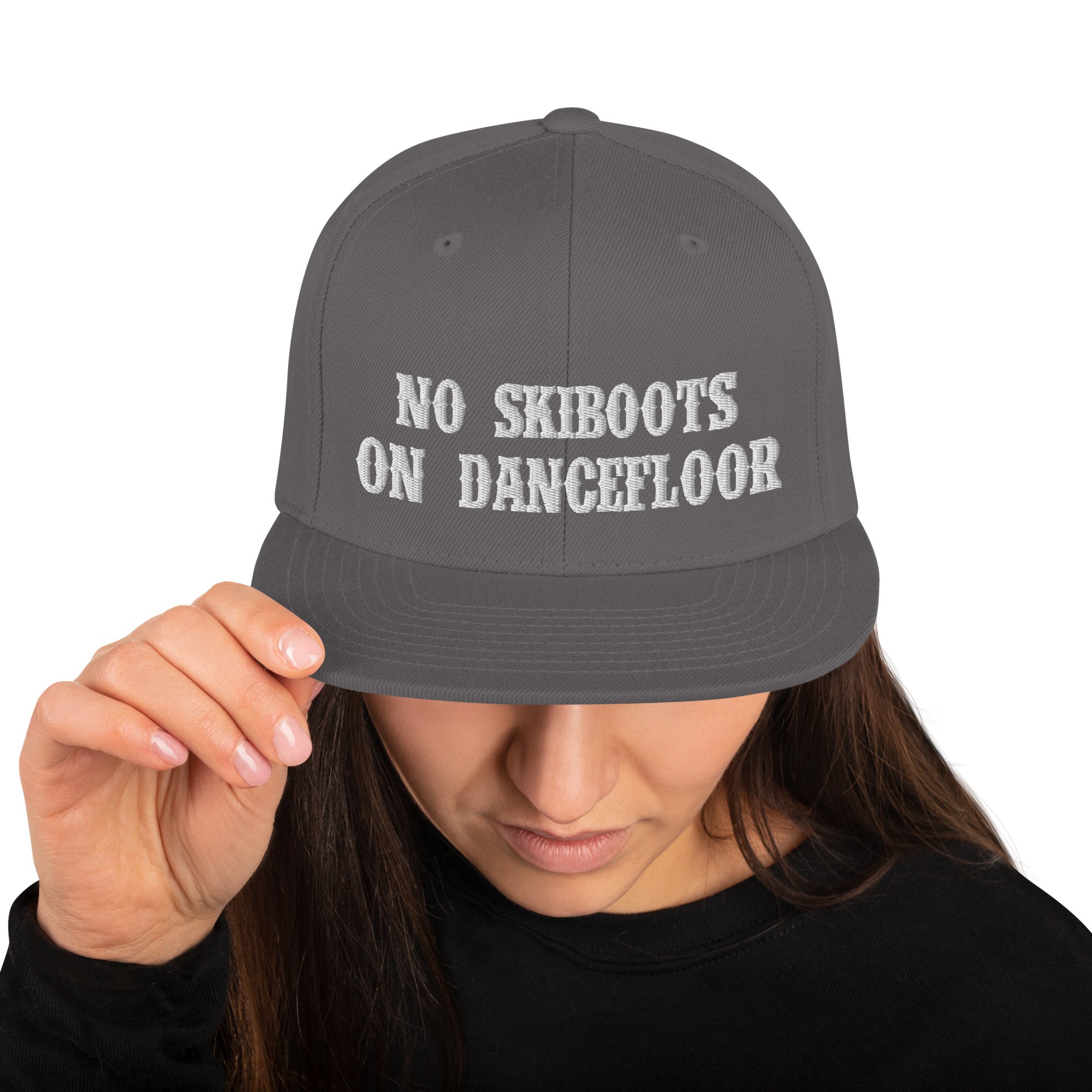 Snapback Wool Blend Cap No Skiboots on Dancefloor White