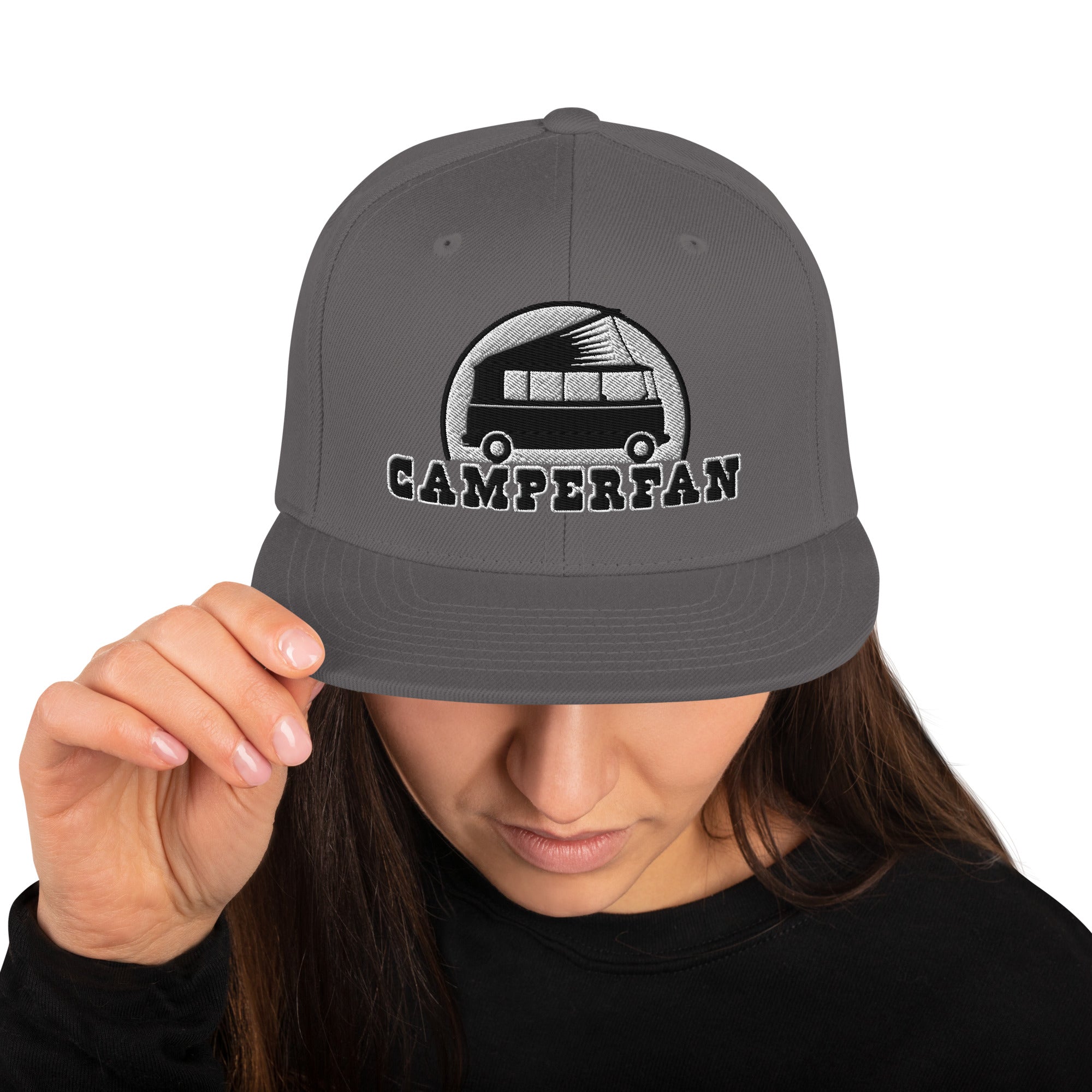 Two-Tone Snapback Wool Blend Cap Camperfan white/black