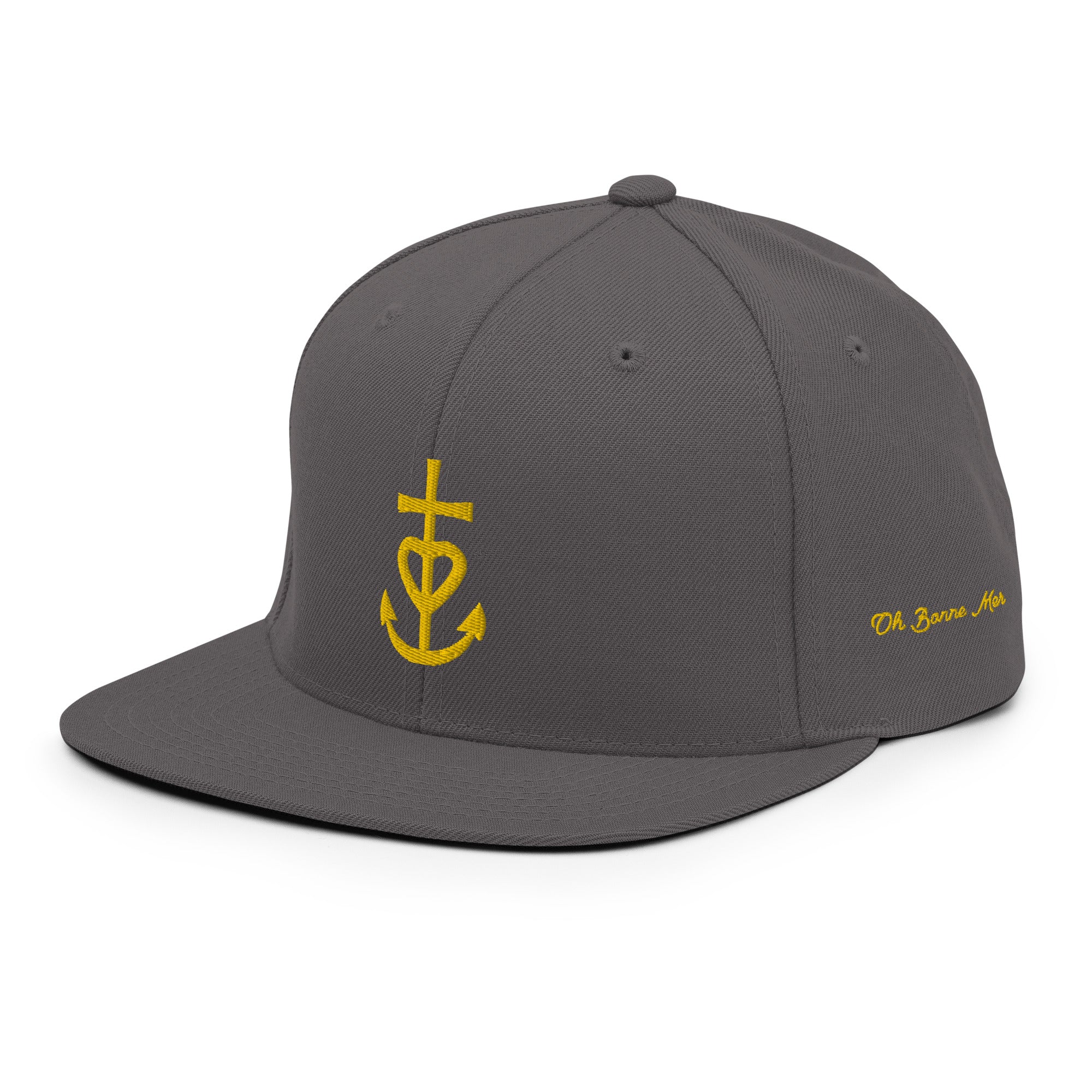 Snapback Wool Blend Croix de Camargue dorée Oh Bonne mer (3 sides)