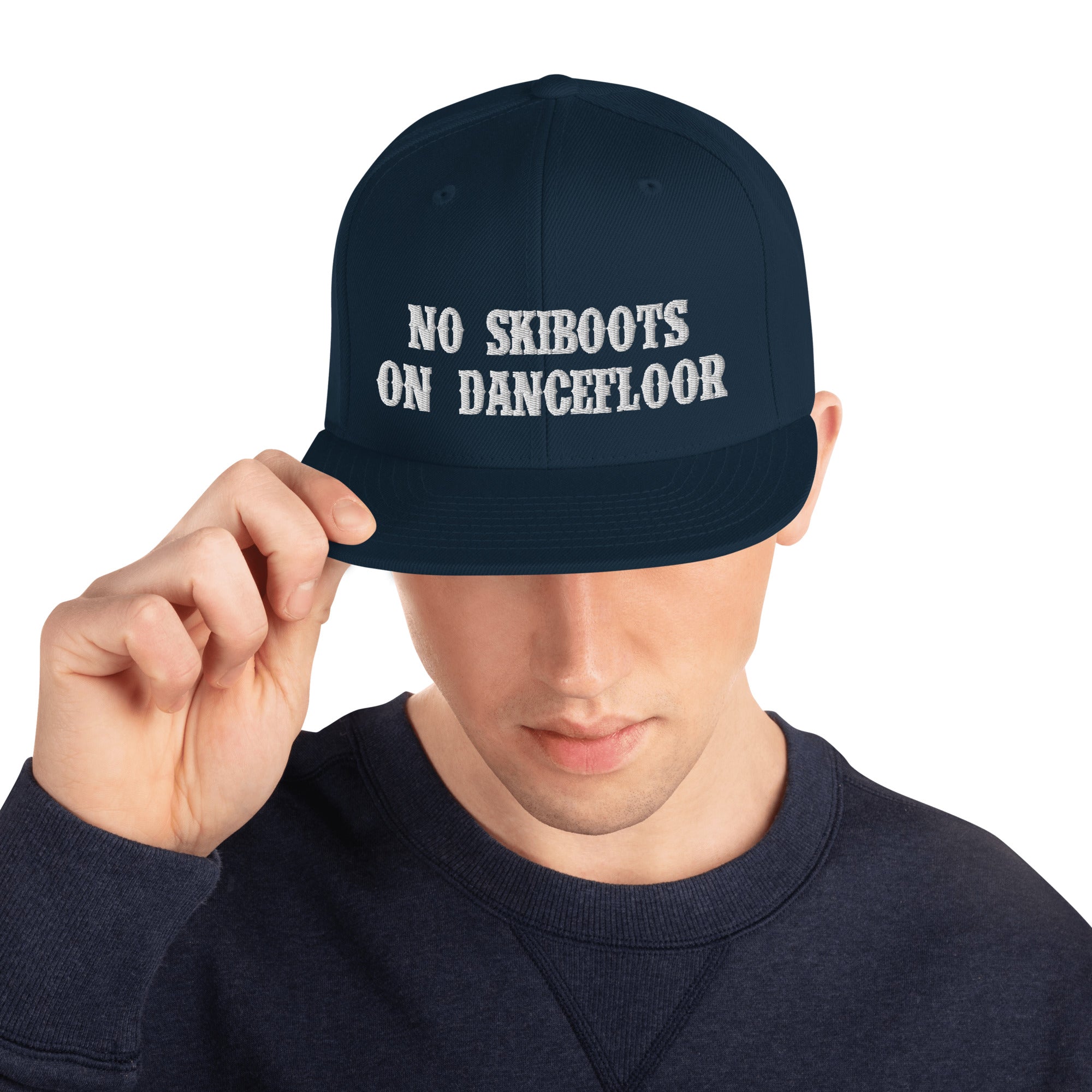 Snapback Wool Blend Cap No Skiboots on Dancefloor White