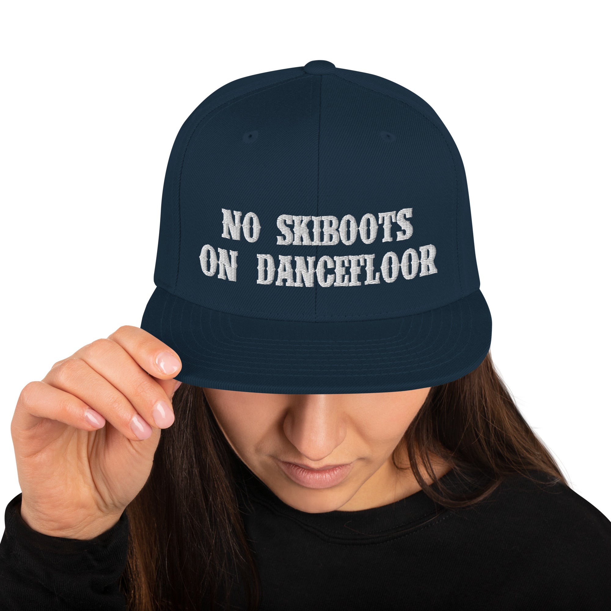 Snapback Wool Blend Cap No Skiboots on Dancefloor White