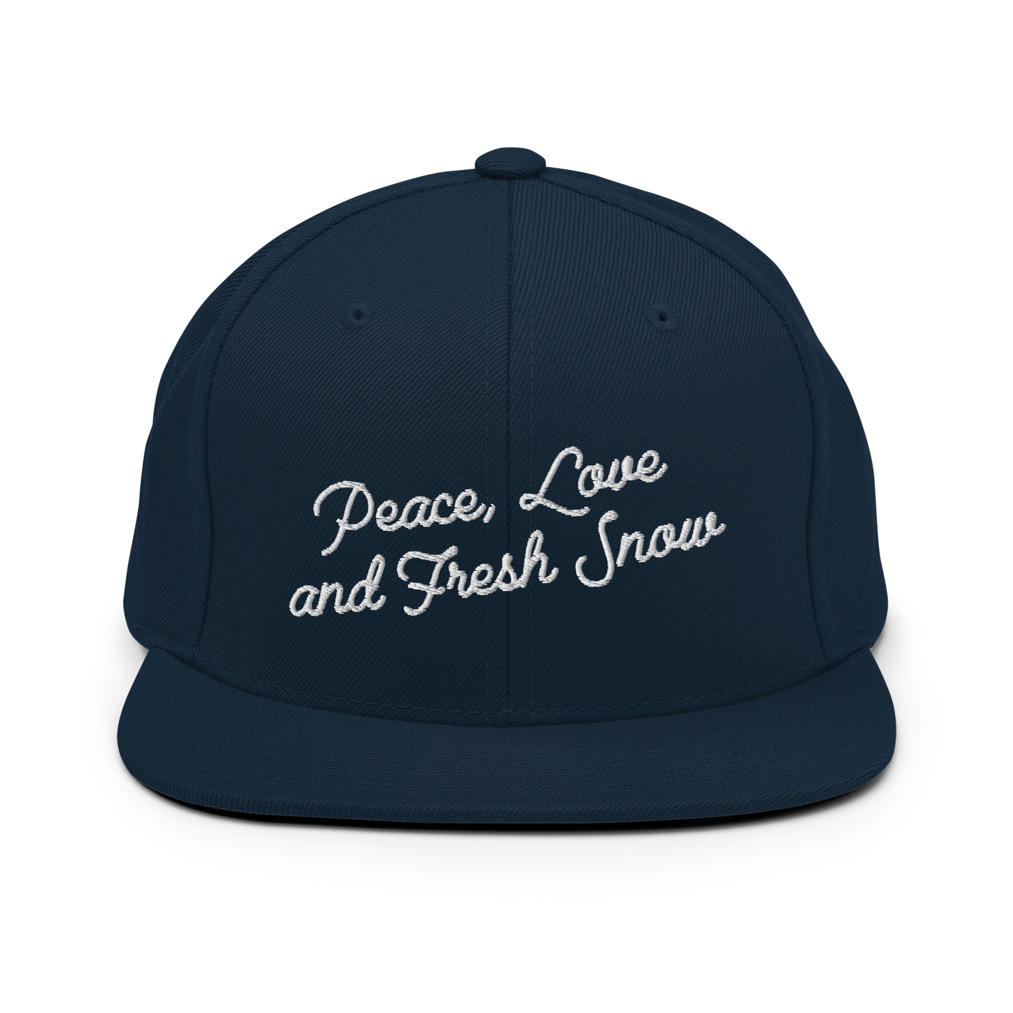 Casquette Snapback Wool Blend Peace, Love and Fresh Snow White letters
