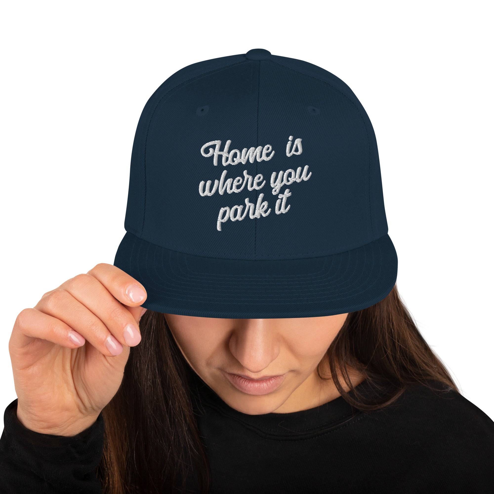 Snapback Wool Blend Cap Home is where you park it