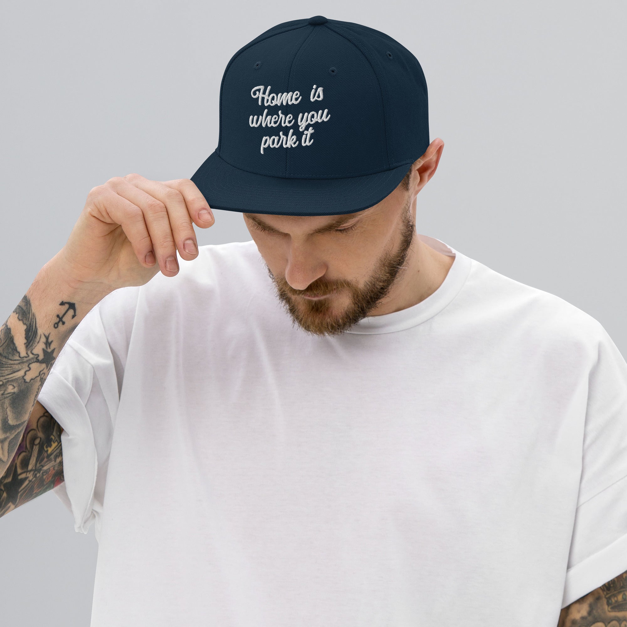 Snapback Wool Blend Cap Home is where you park it