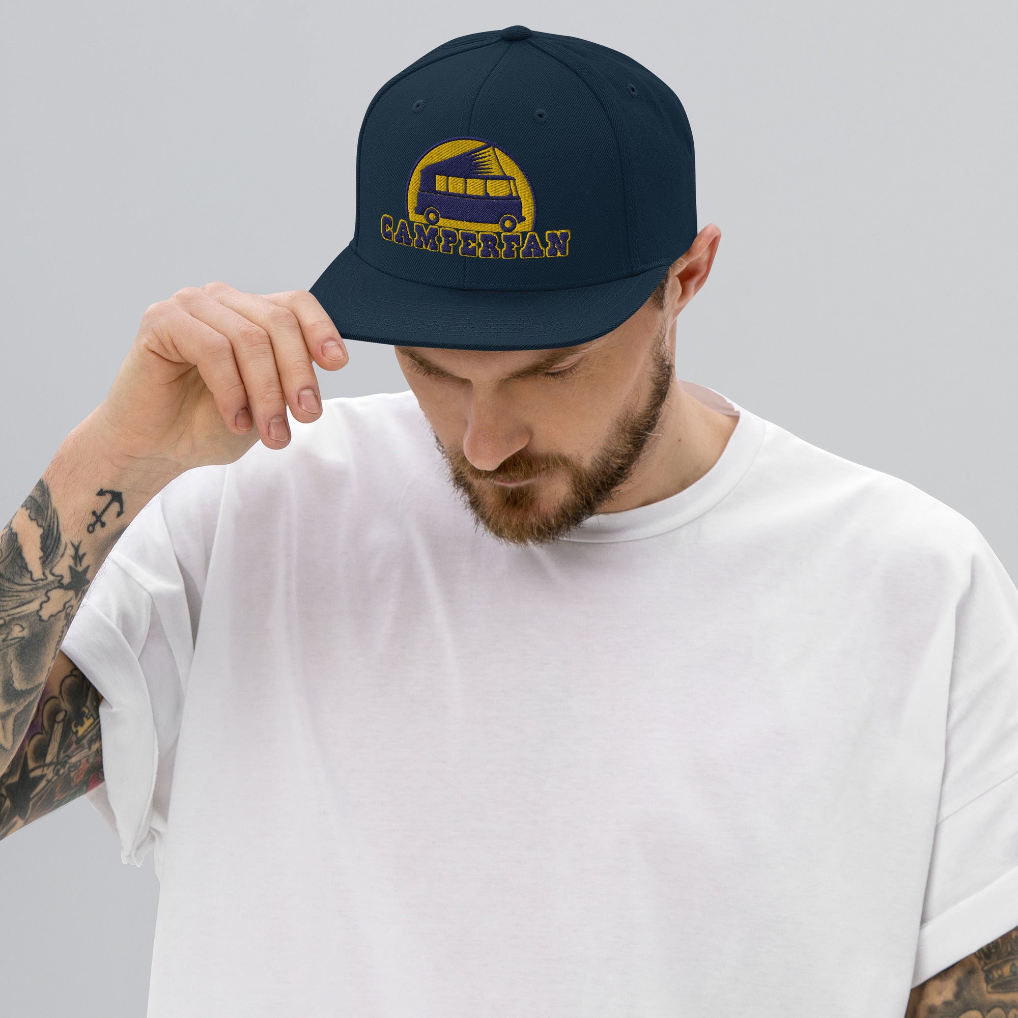 Snapback Wool Blend Cap Camperfan navy/yellow