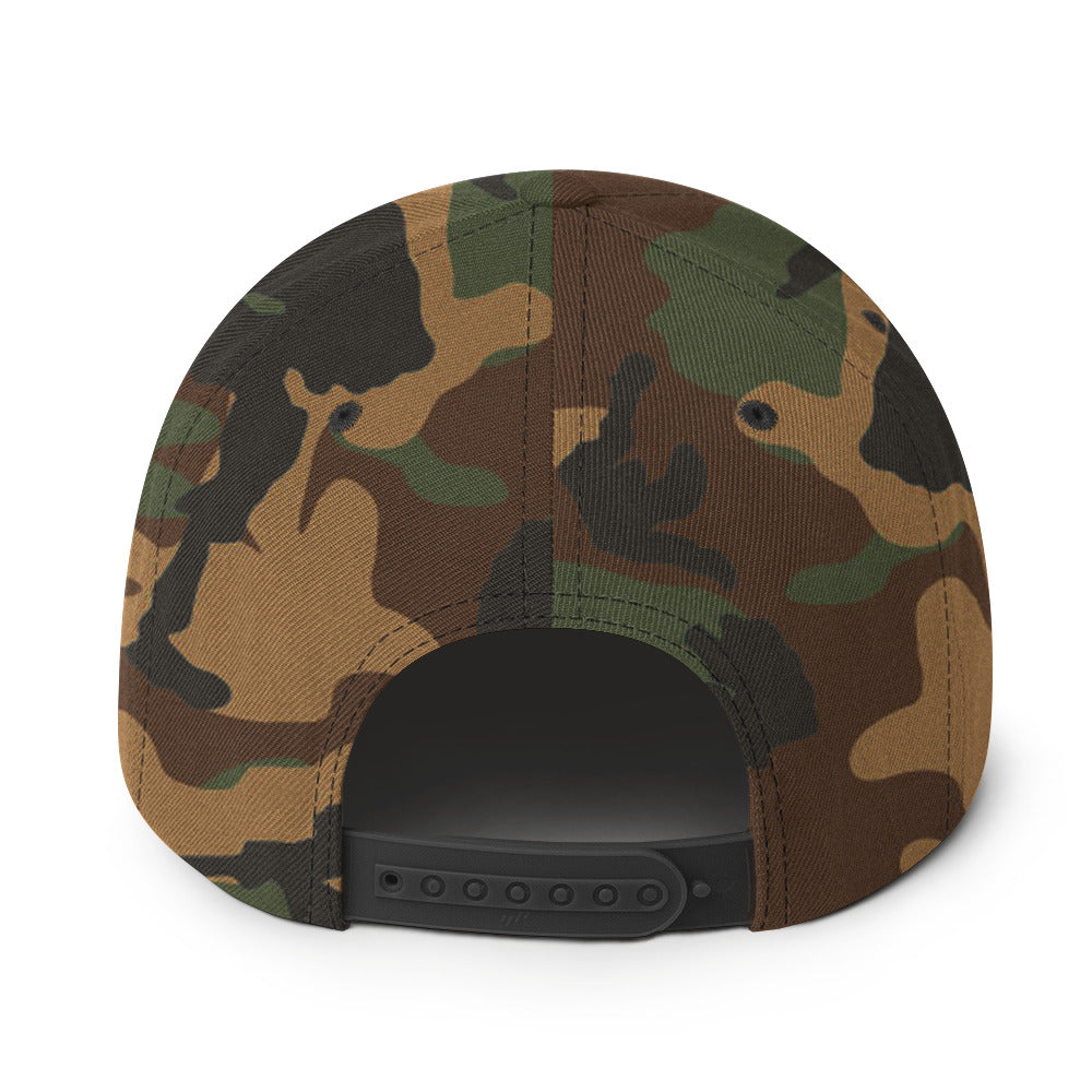 Casquette Snapback camouflage The Skiing Cowboy White brodé sur 3 côtés