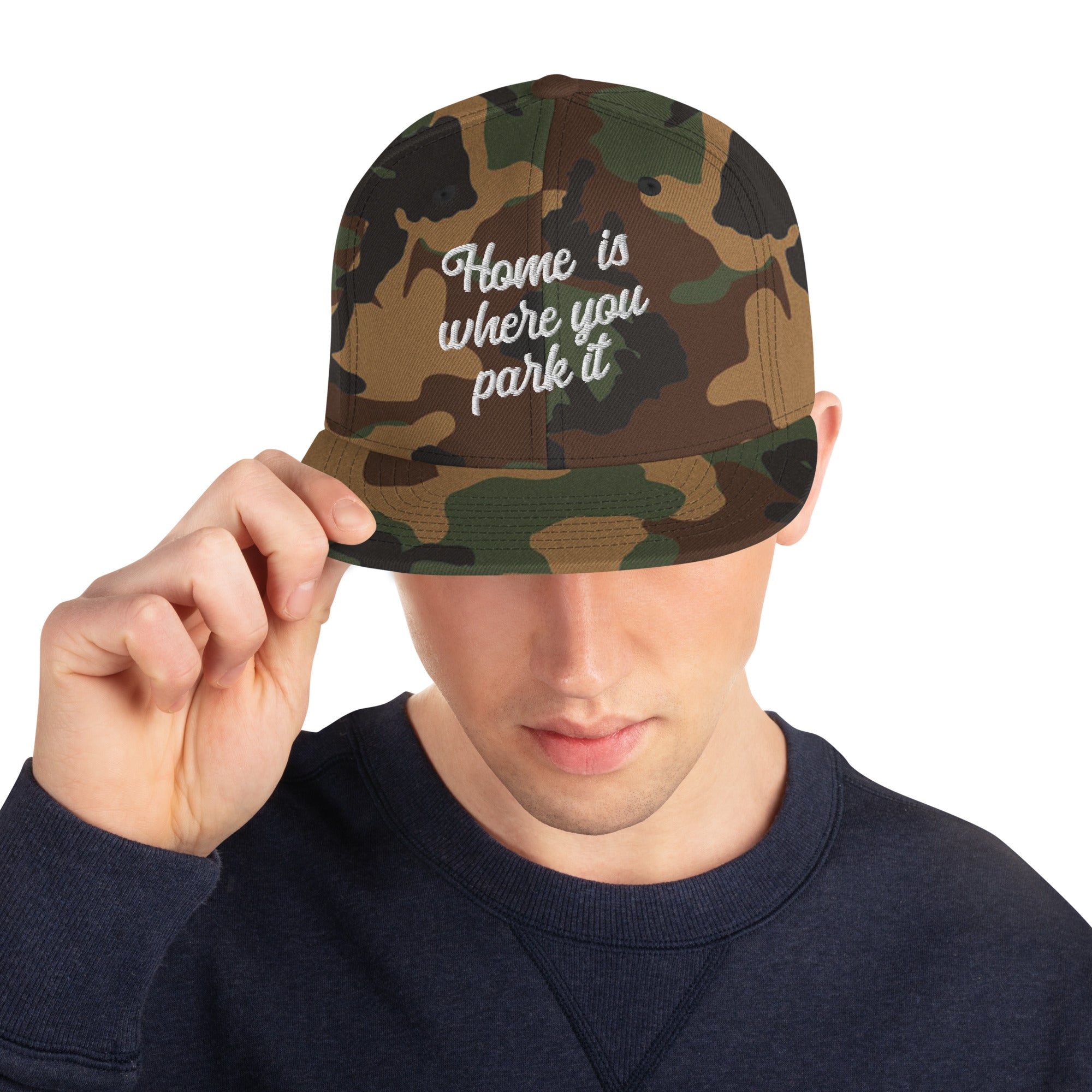 Casquette Snapback camouflage Home is where you park it