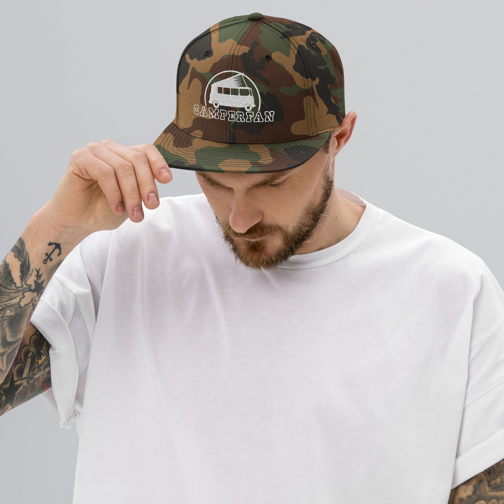 Casquette Snapback camouflage Camperfan white