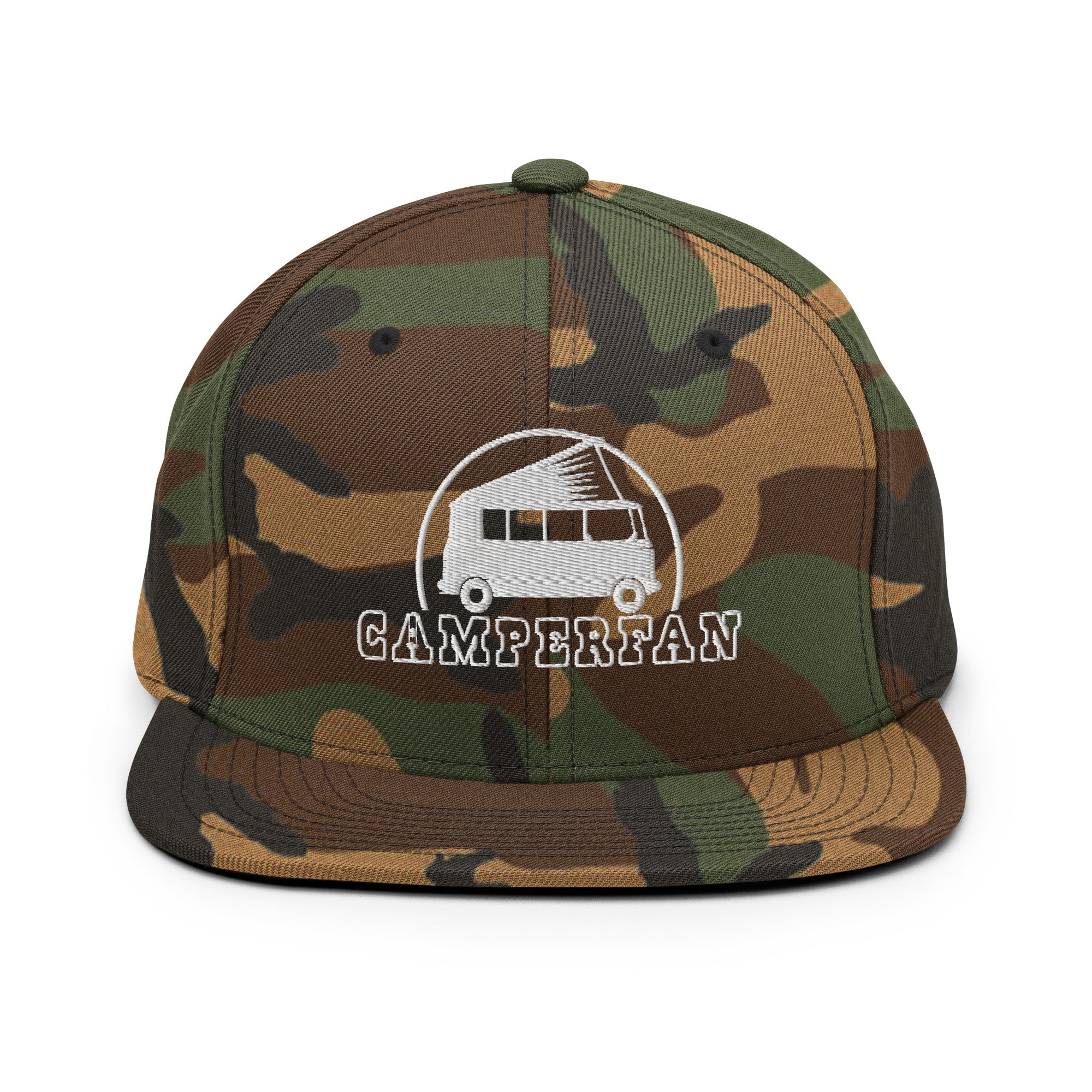 Camo Snapback Wool Blend Cap Camperfan white