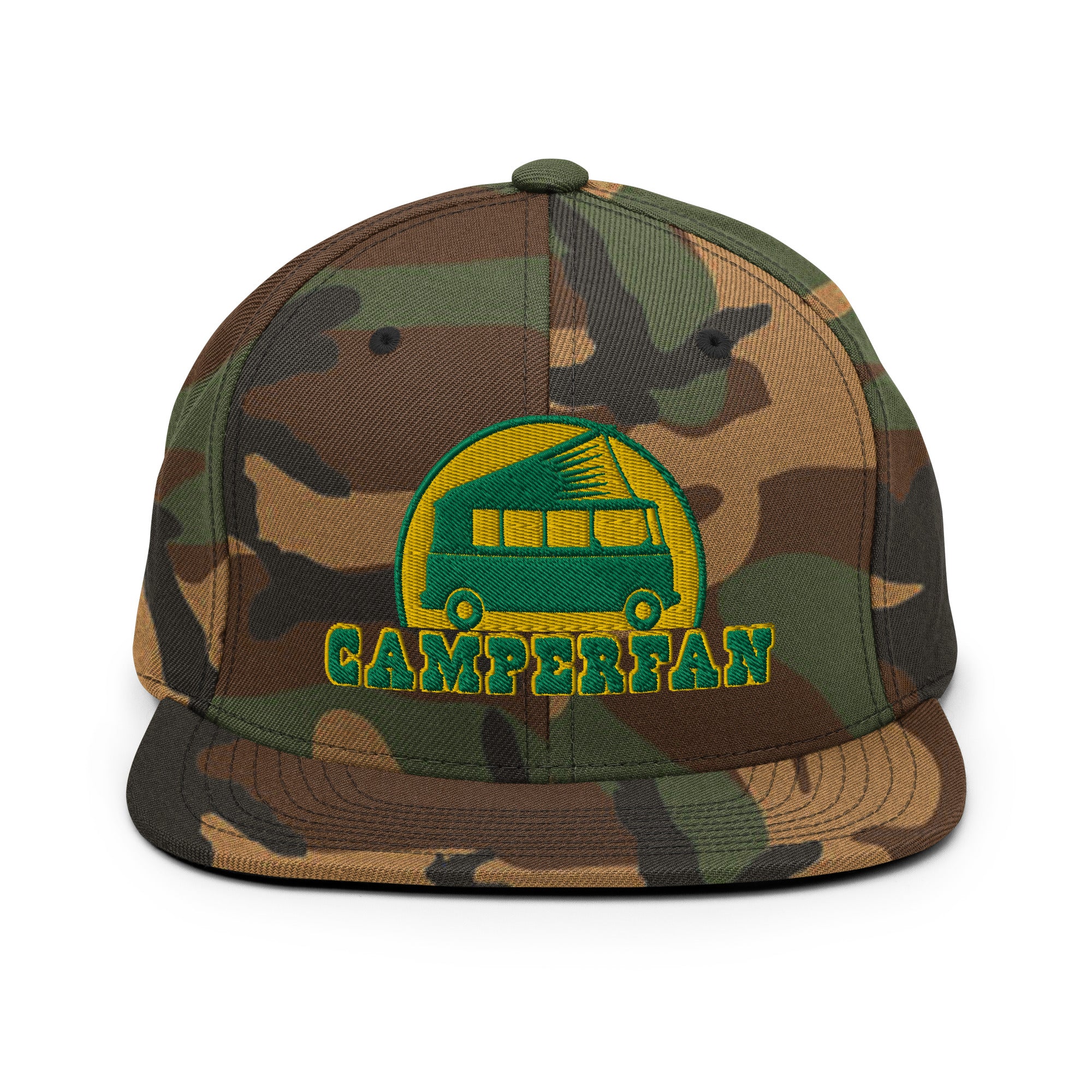 Casquette Snapback camouflage Camperfan green/yellow