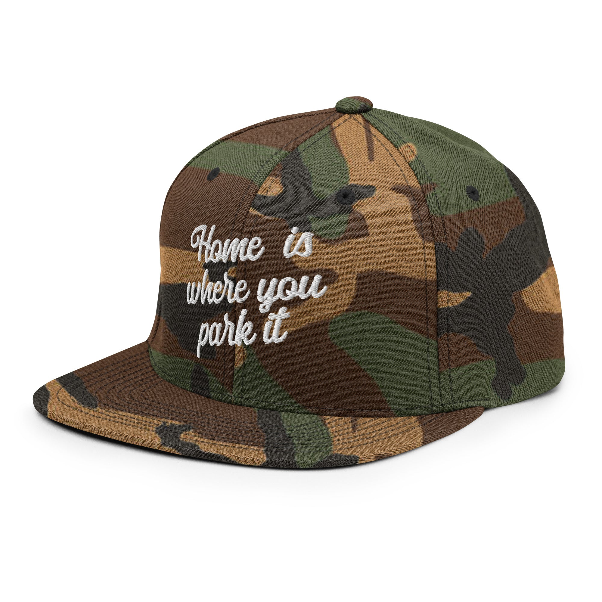 Casquette Snapback camouflage Home is where you park it