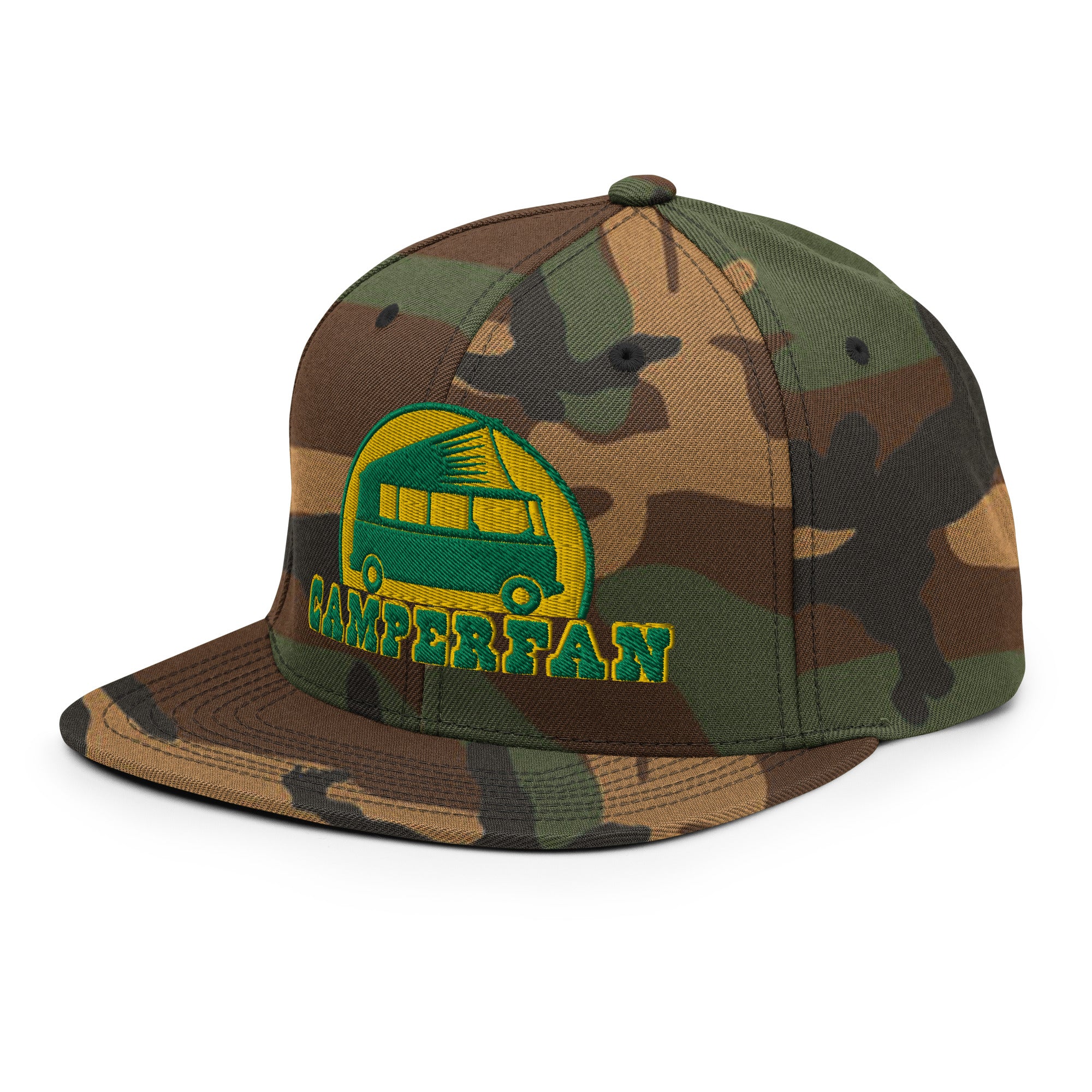 Casquette Snapback camouflage Camperfan green/yellow